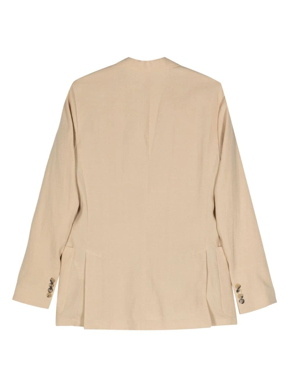 single-breasted linen blazer - 2