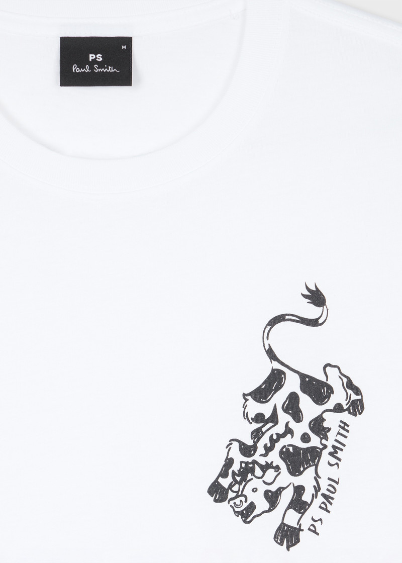 Paul Smith White 'Cow' Print T-Shirt outlook
