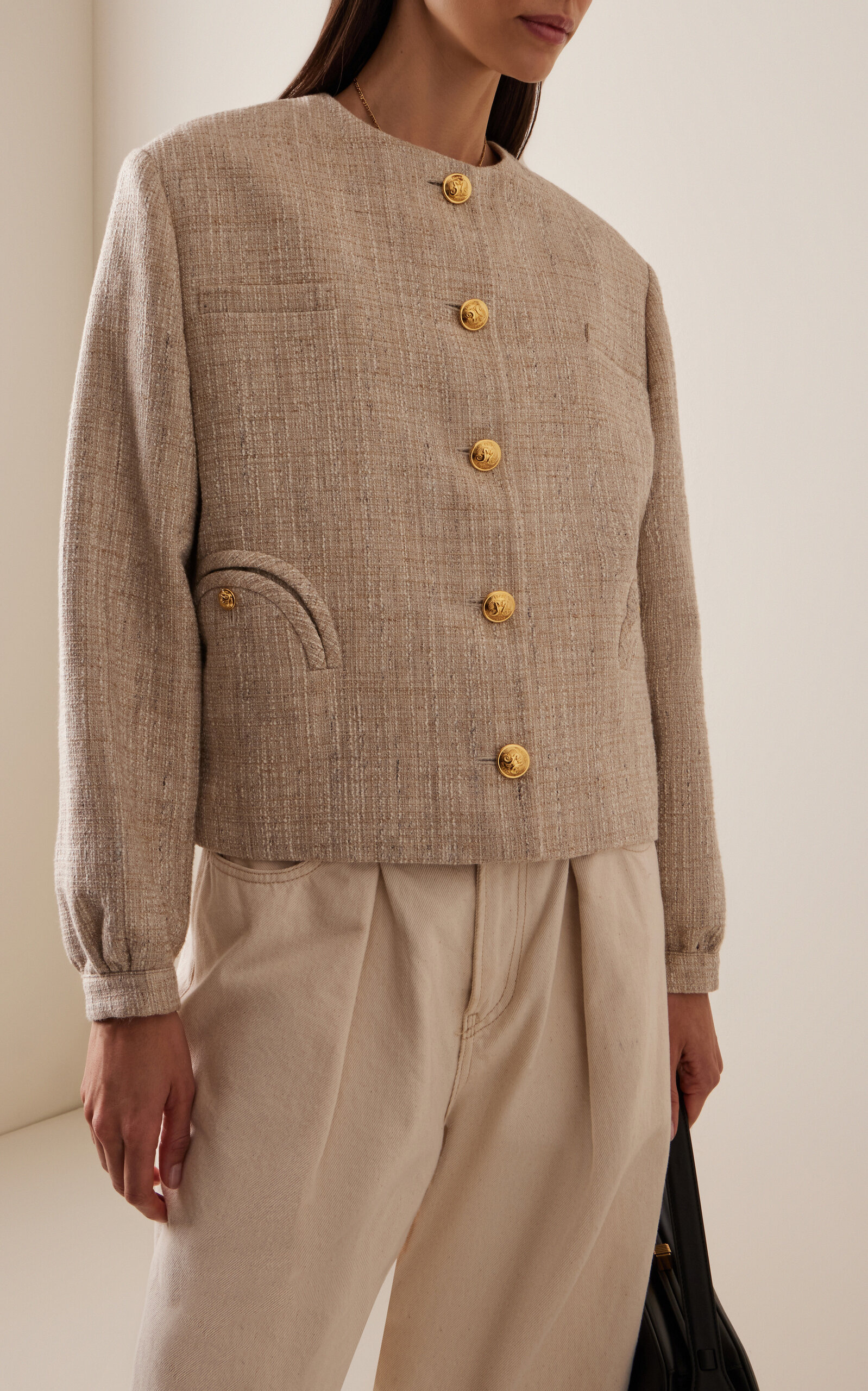 Cythera Gliss Bouclé Bolero Jacket ivory - 3