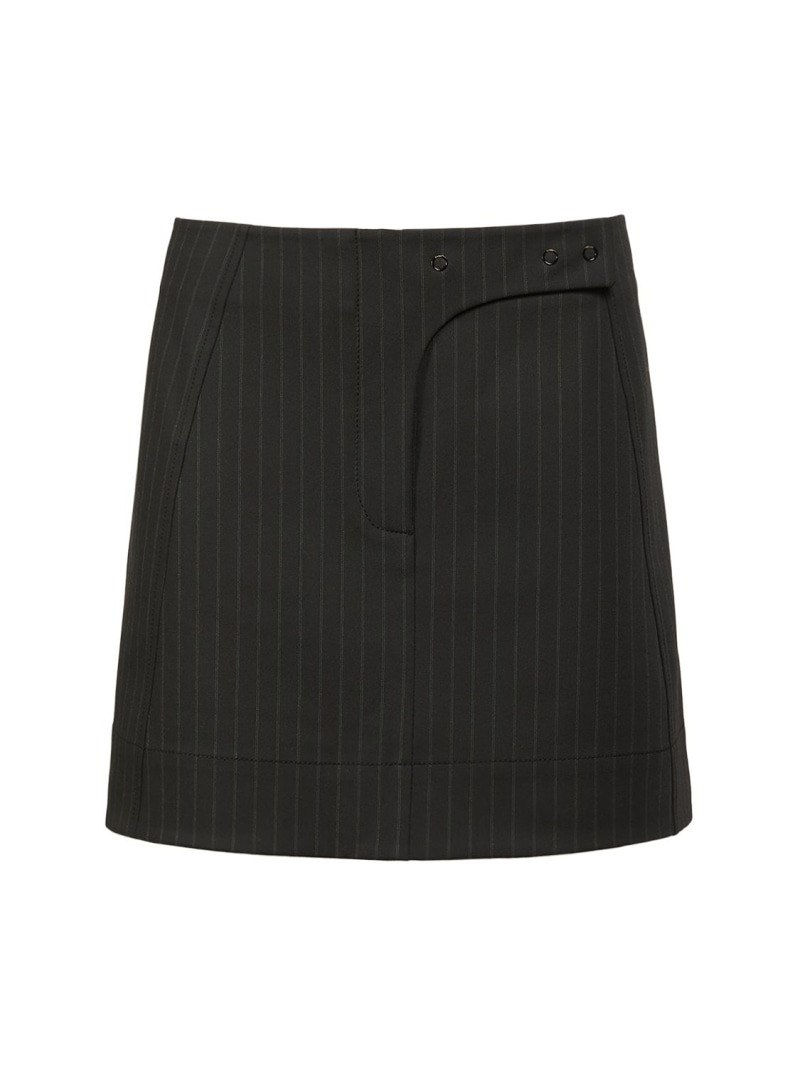 Stretch viscose striped mini skirt - 1