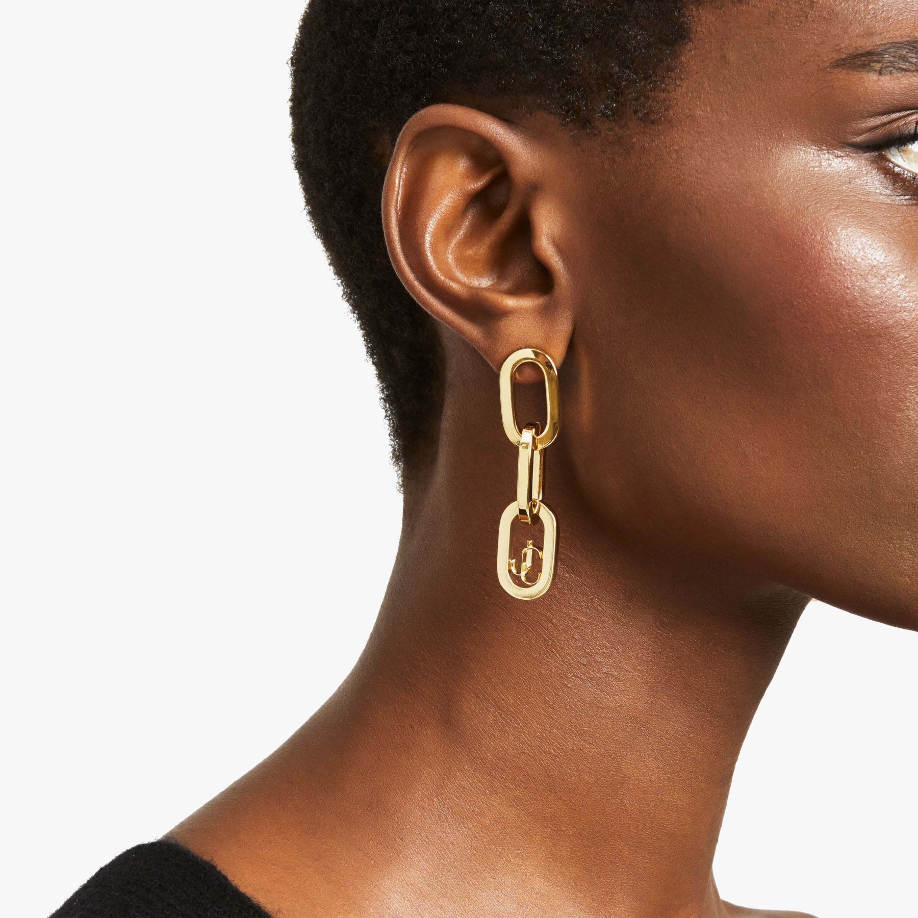 JC Chain Earrings
Gold-Finish Metal JC Chain Earrings - 2