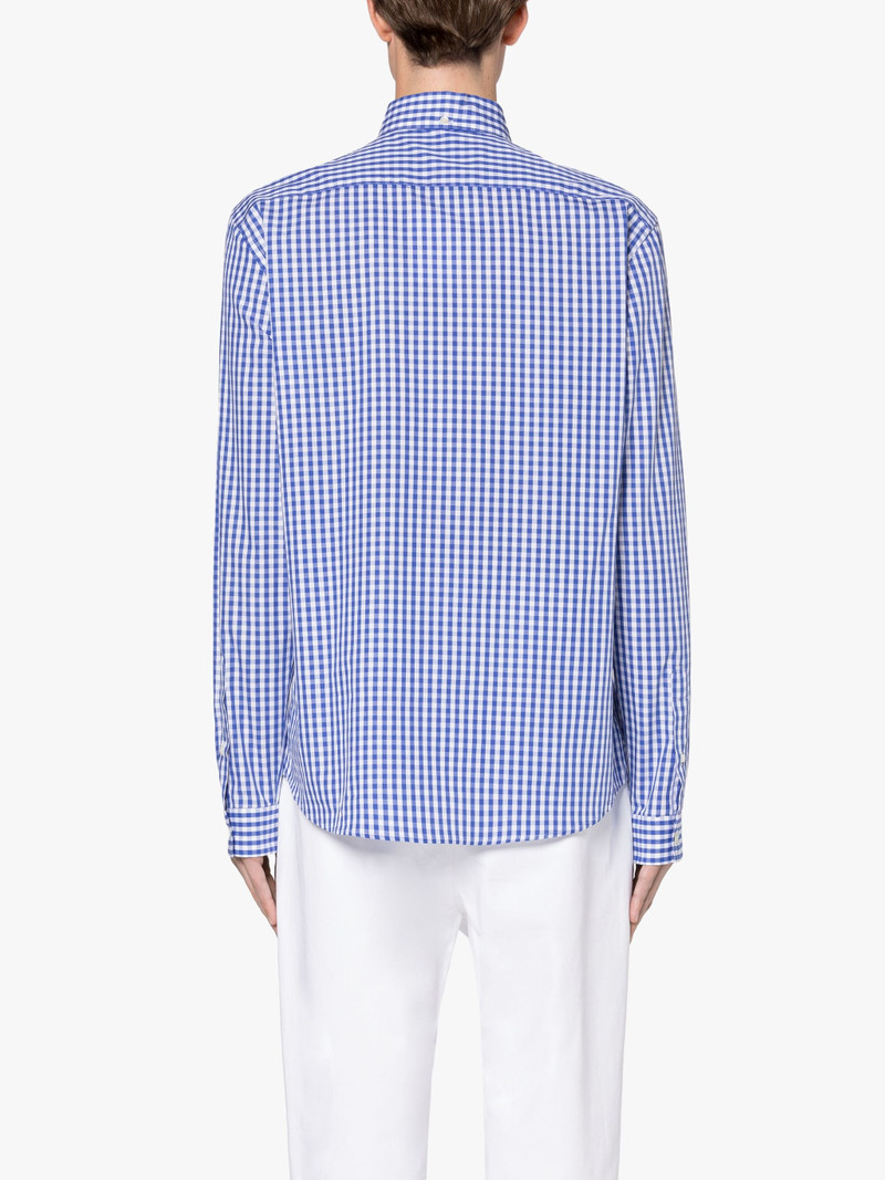 BLOOMSBURY BLUE CHECK COTTON SHIRT | GSC-107 4