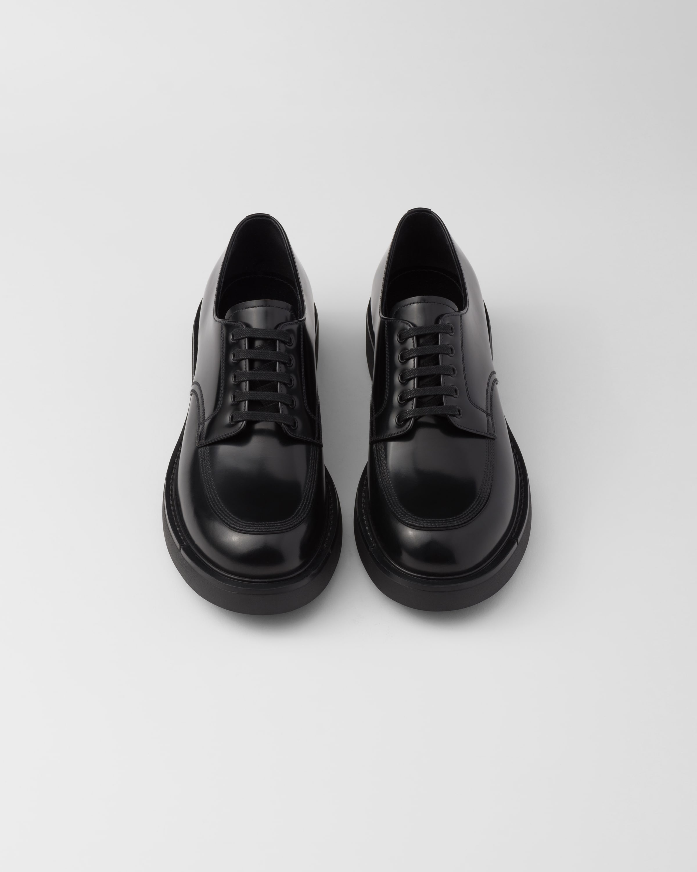 Brushed leather derby shoes - 4
