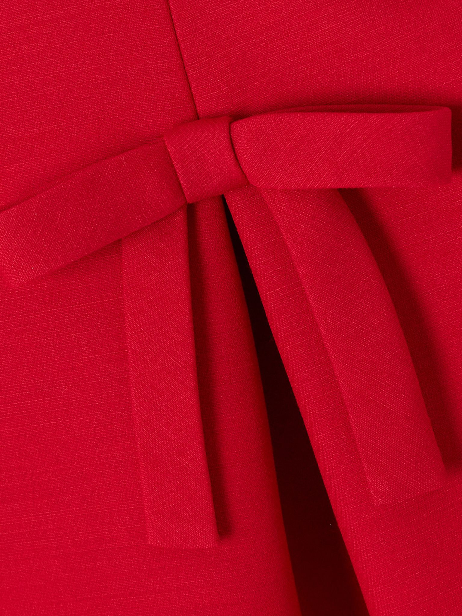 Bow-detailed pleated wool and silk-blend mini skirt Red - 5