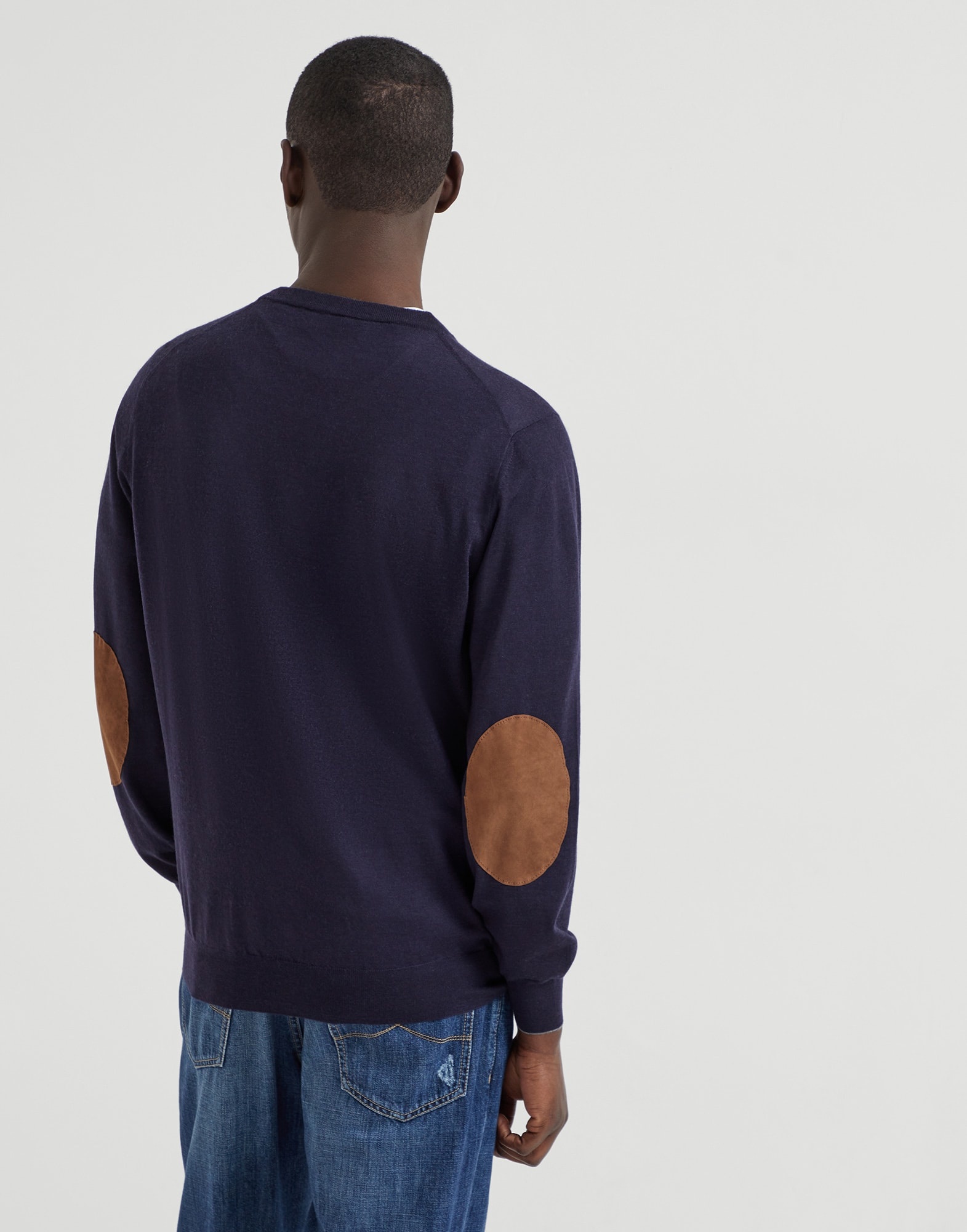 Virgin wool and cashmere lightweight sweater with patches - 2