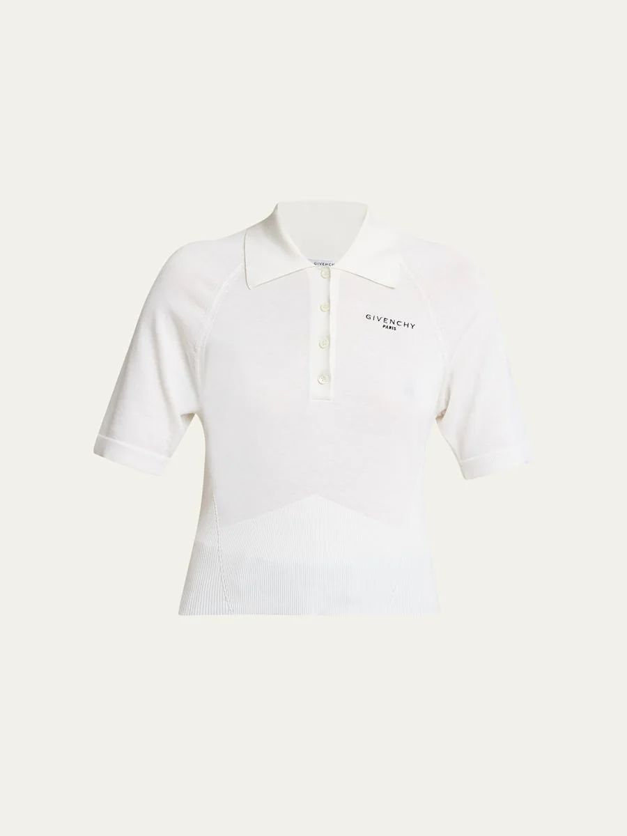 Cropped Short-Sleeve Polo Shirt - 1