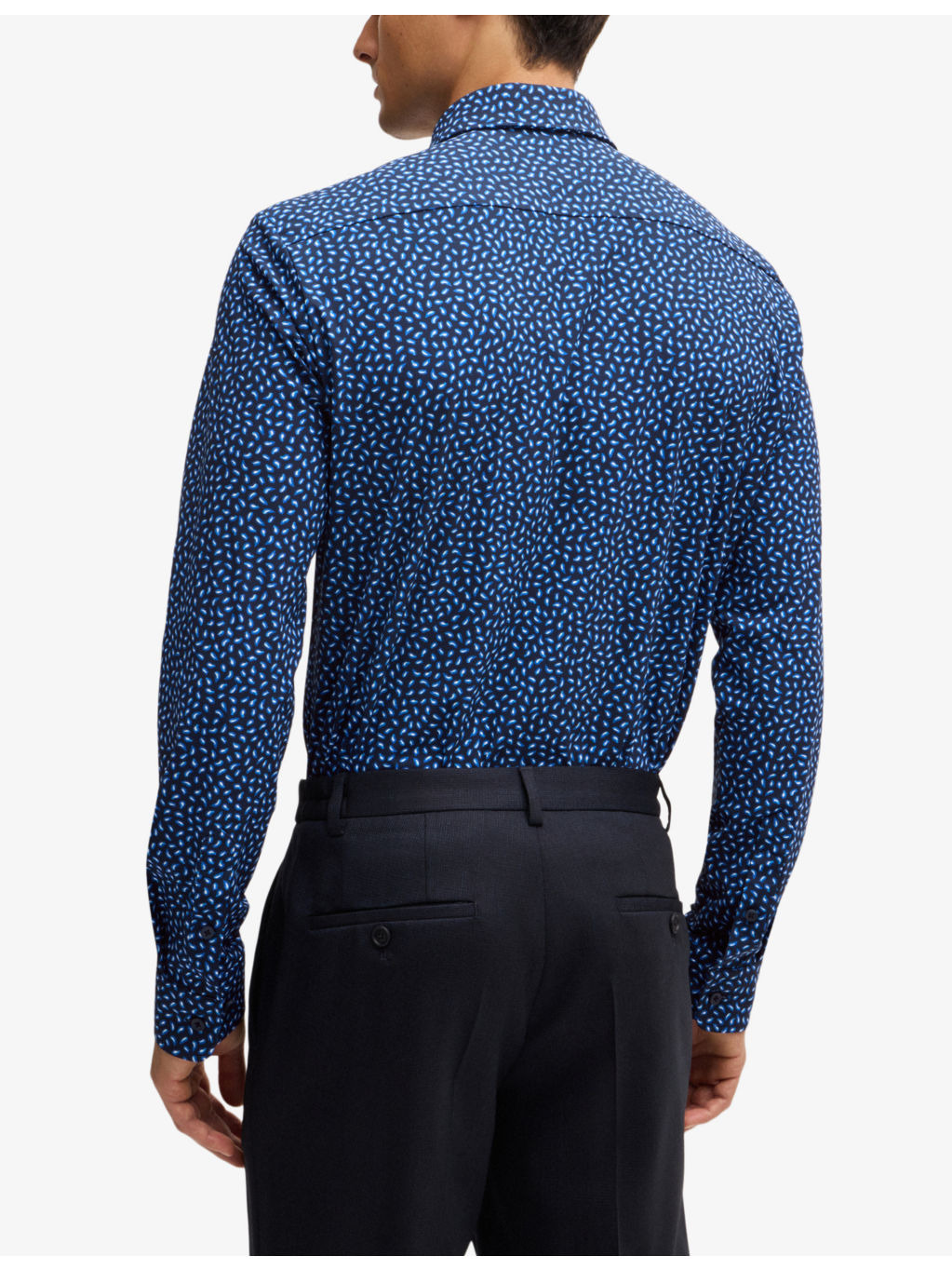 Geometric-pattern slim-fit stretch-jersey shirt - 4