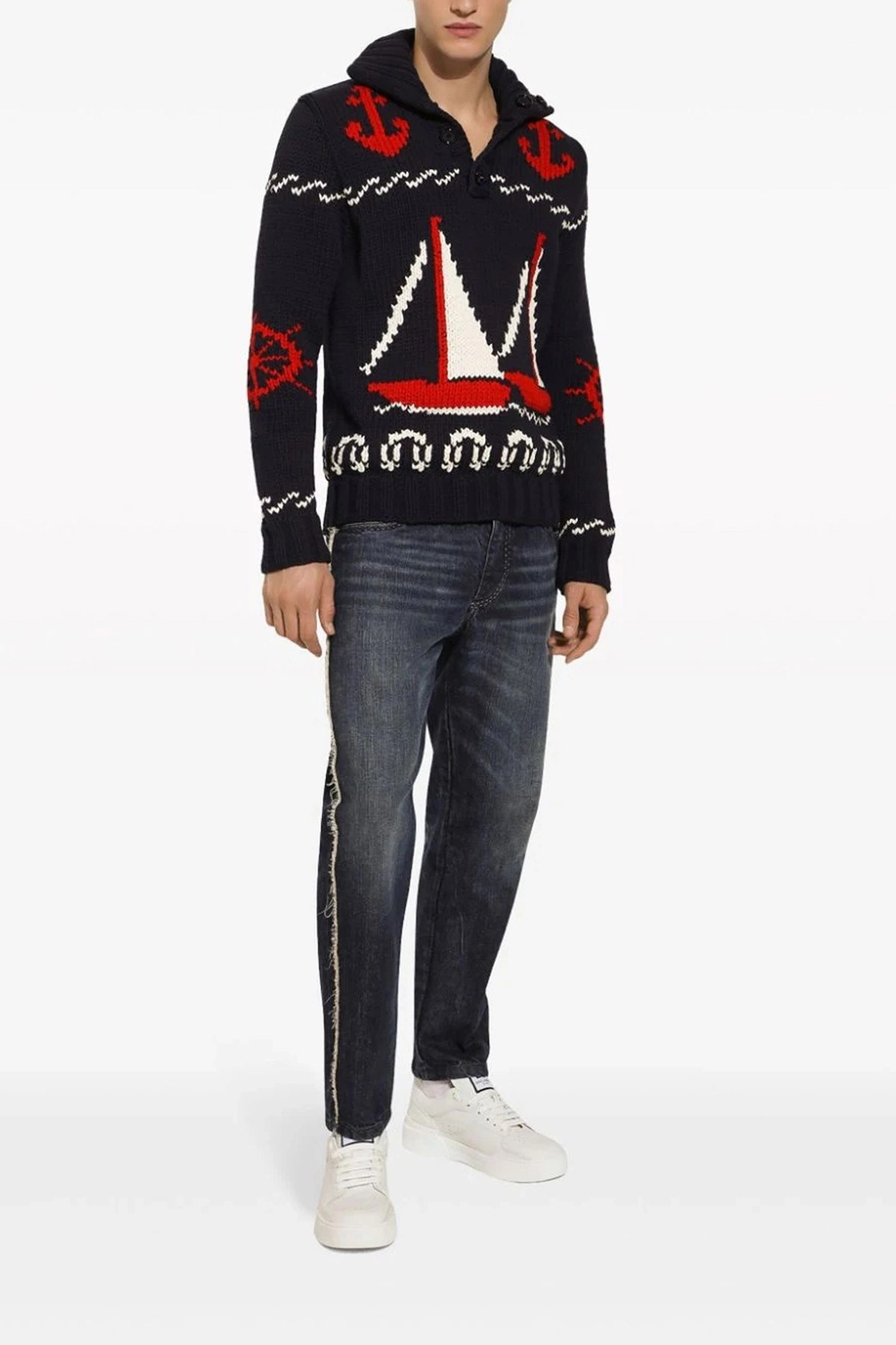 Fringed stitching jeans - 2