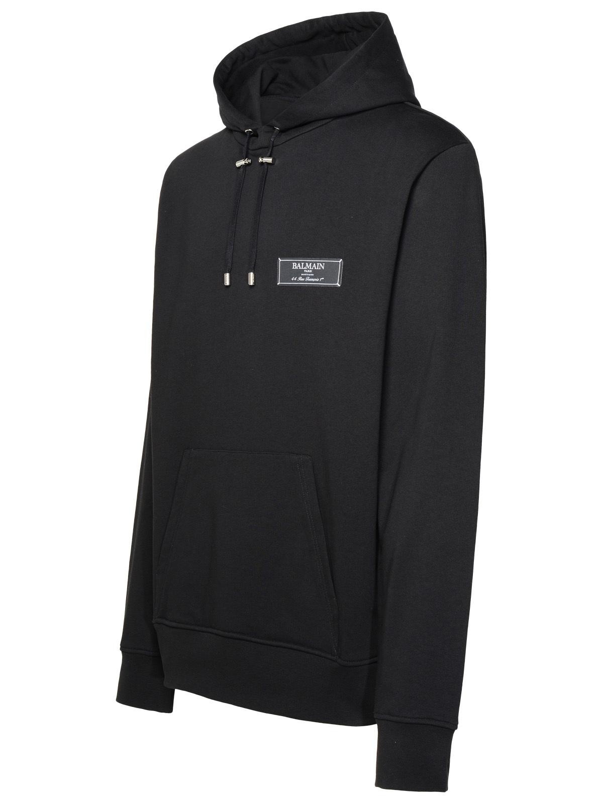 Balmain Black Cotton Hoodie - 2