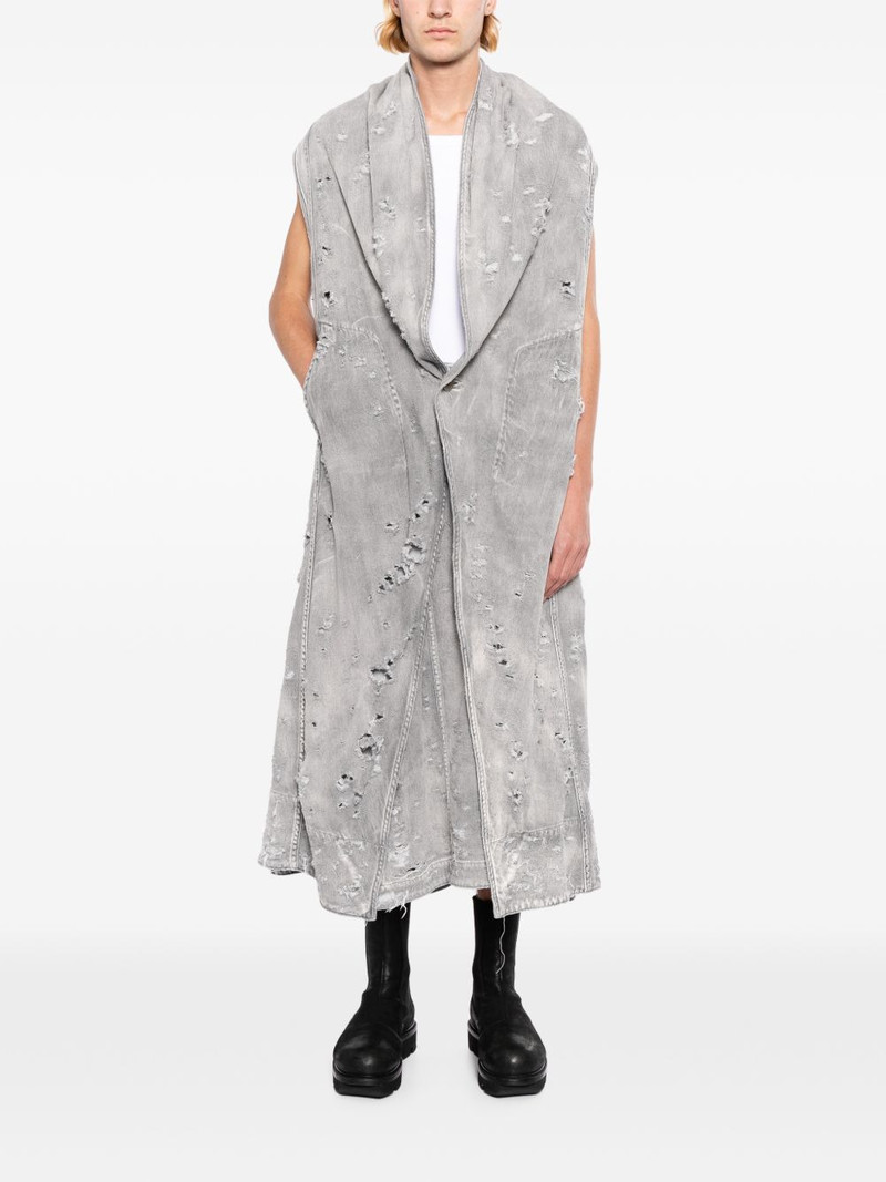 Julius distressed sleeveless coat outlook