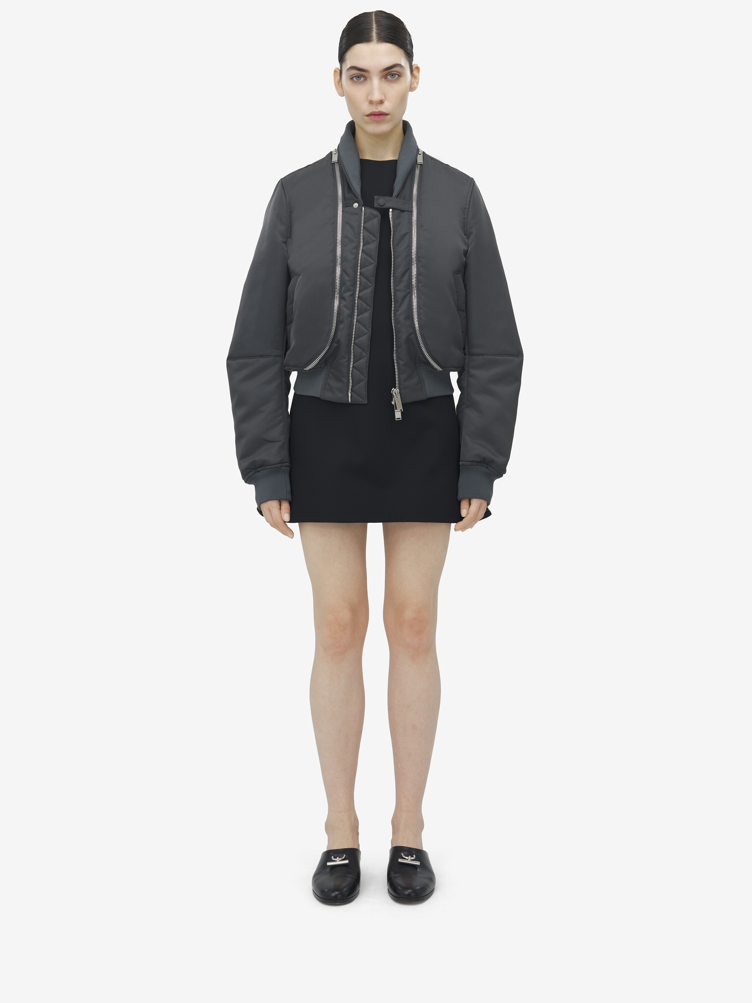 Zip Detail Bomber Jacket - 3