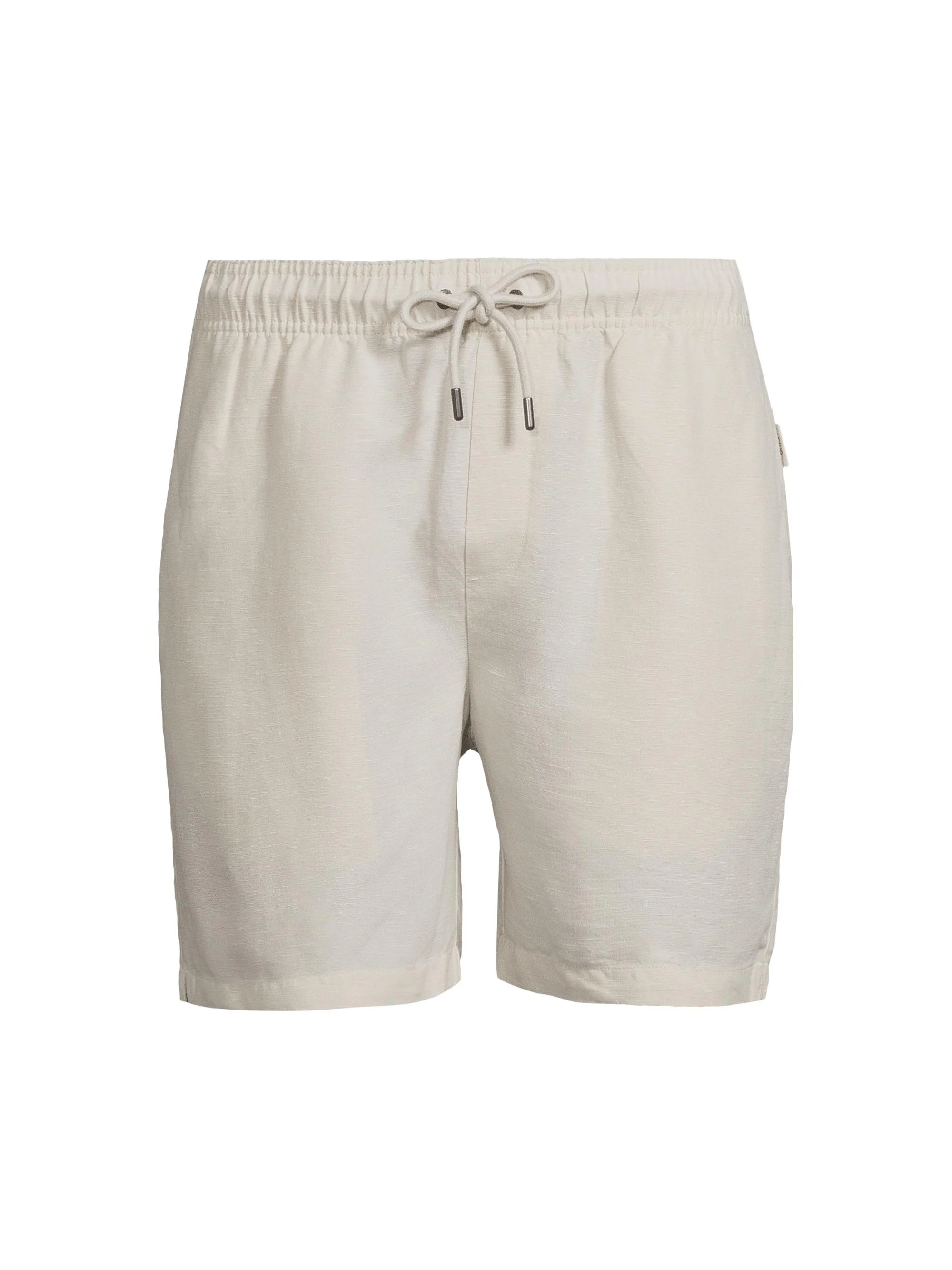 Men's Linen-Blend Drawstring Shorts - Stone - 1