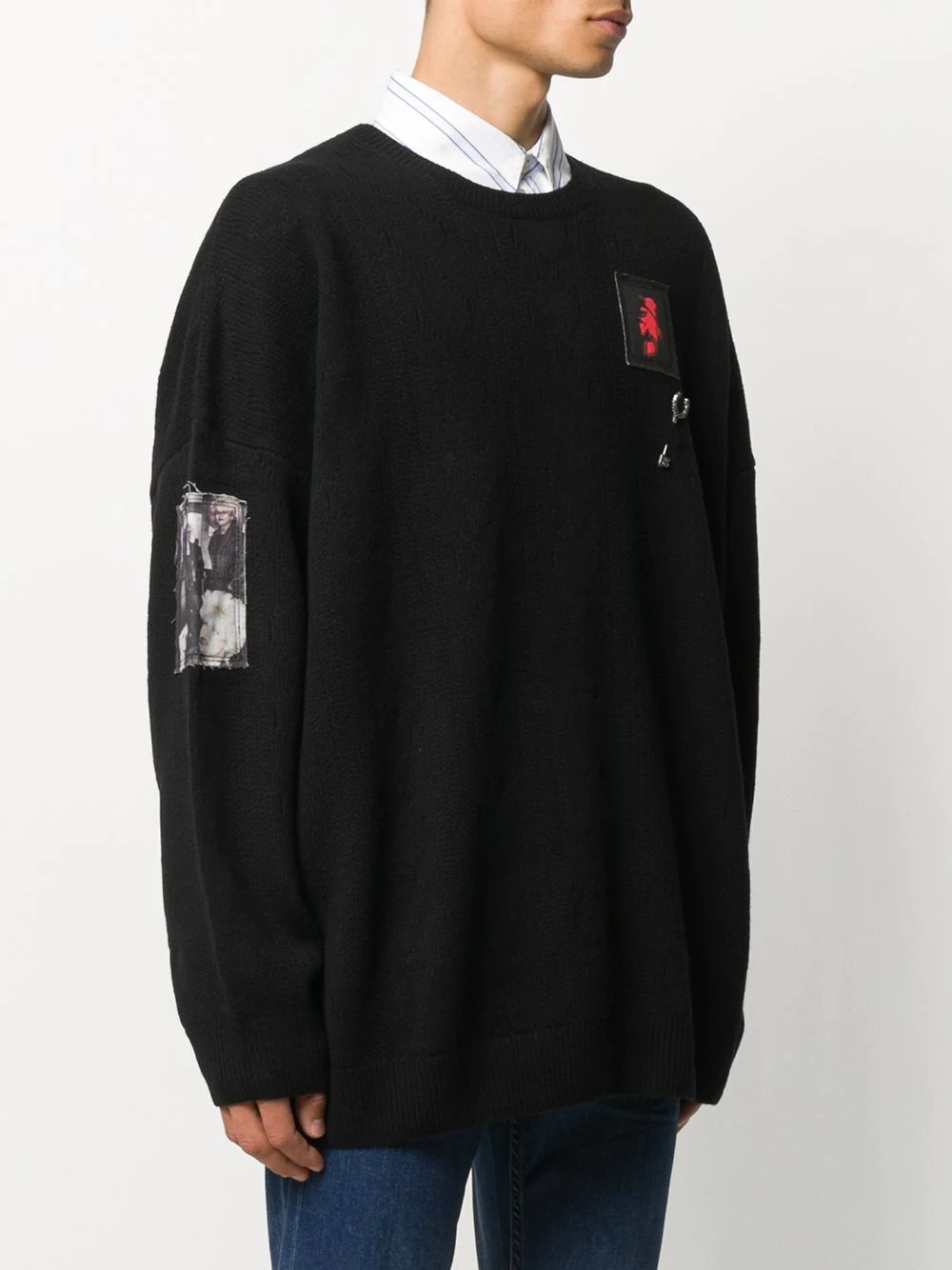 oversized patch detail jumper - 3