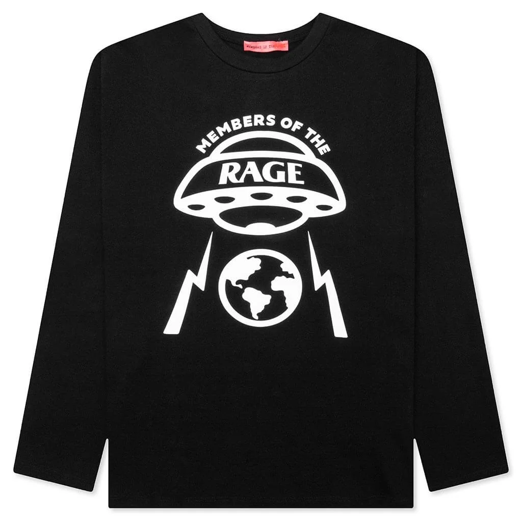 OVERSIZED LOGO L/S T-SHIRT - BLACK - 1
