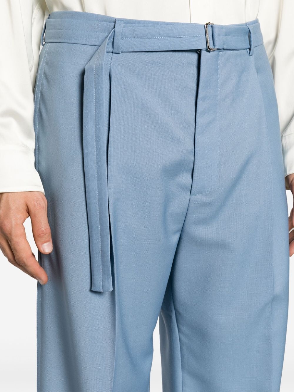 wide-leg wool trousers - 5