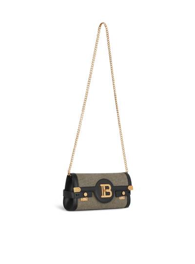 Balmain Canvas B-Buzz 23 clutch bag with leather panels outlook