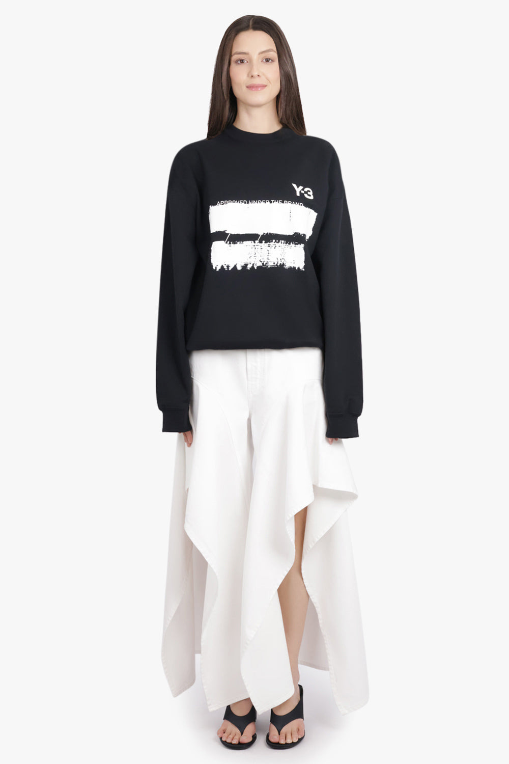 CREWNECK SWEATSHIRT GRAPHIC PRINT LOGO | BLACK/WHITE - 4