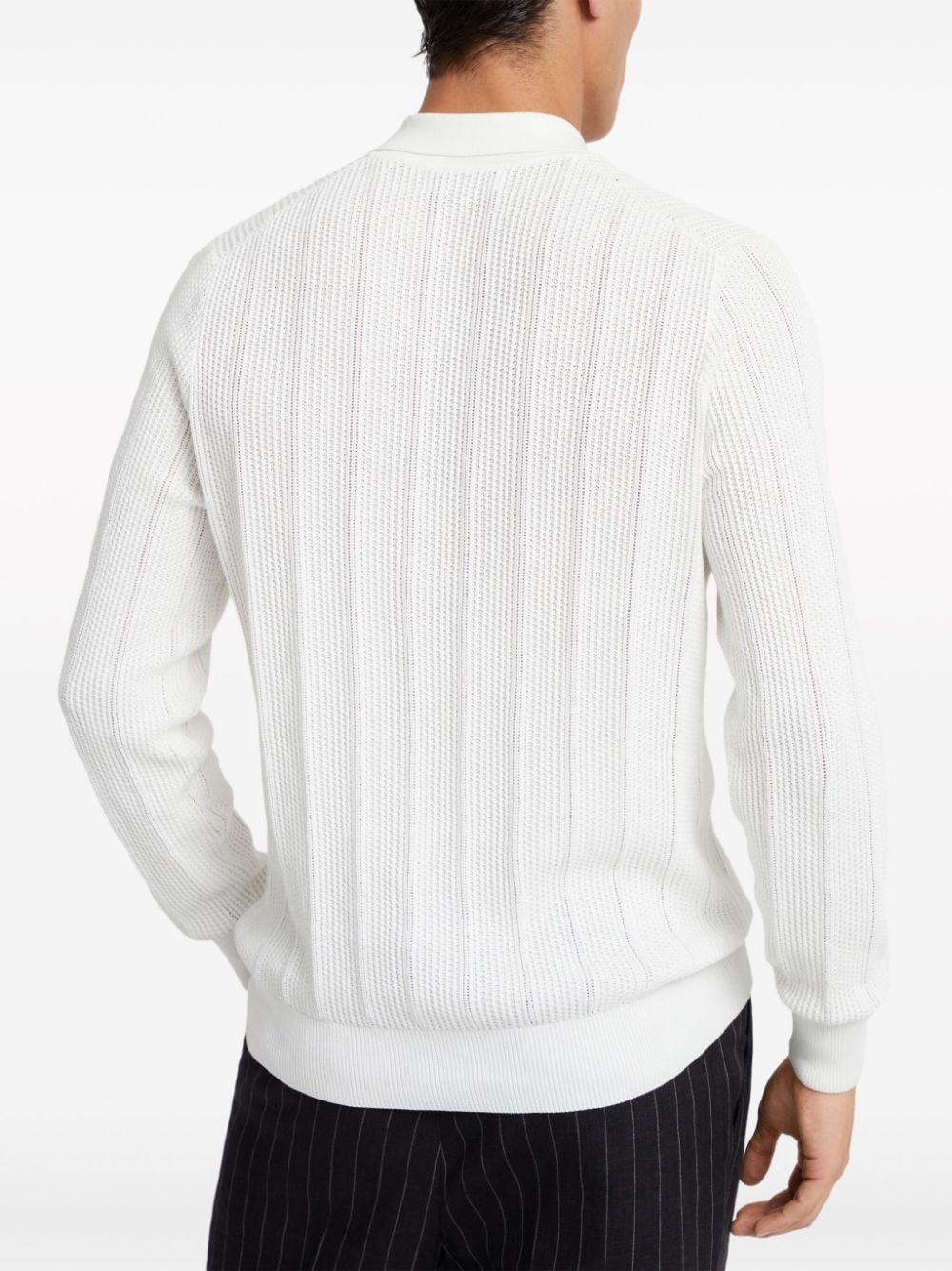 long-sleeve cotton polo shirt - 3