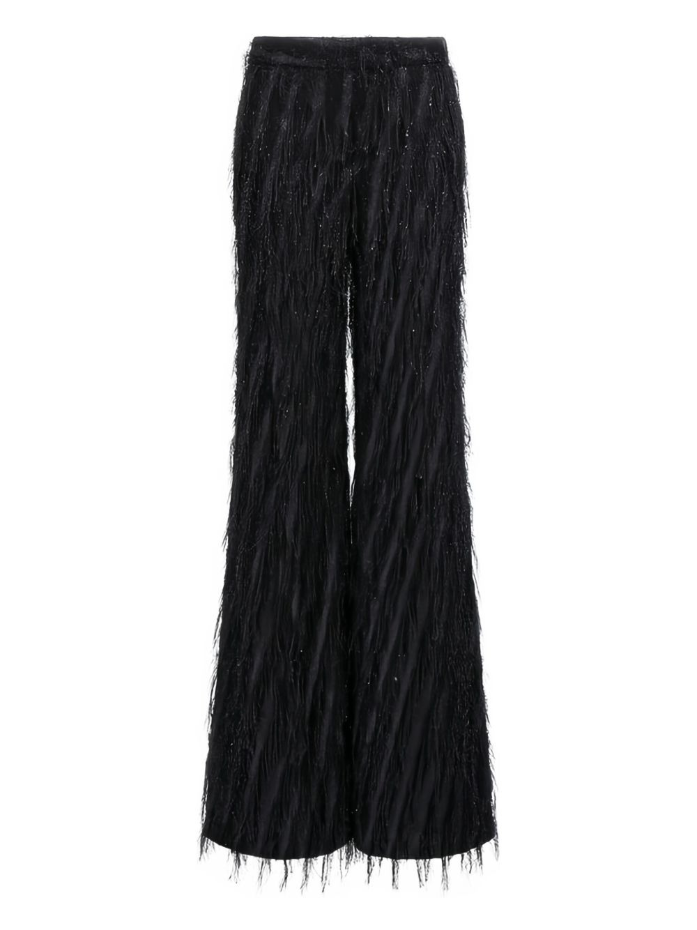 fringed metallic-effect trousers - 1