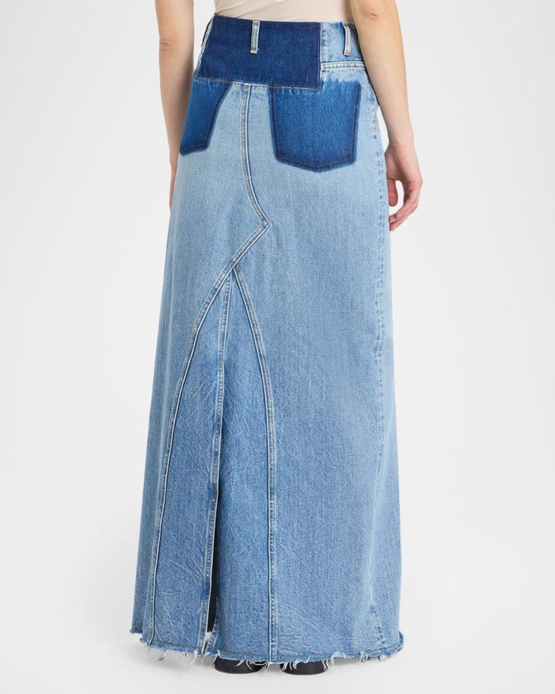 Two-Tone Denim Maxi Skirt 3