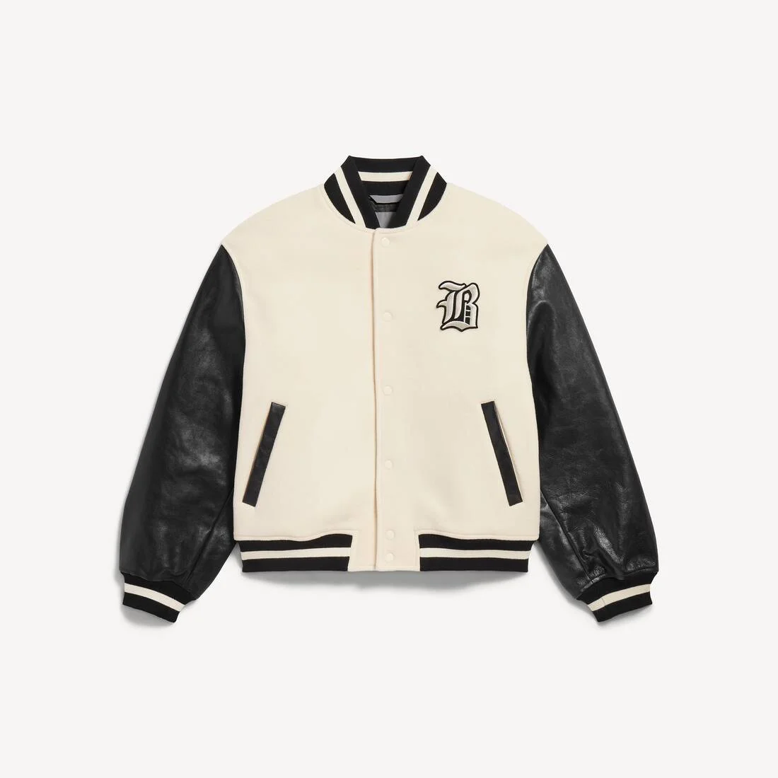 Men's Balenciaga | Nba Collaboration Varsity Jacket in Ivory - 1