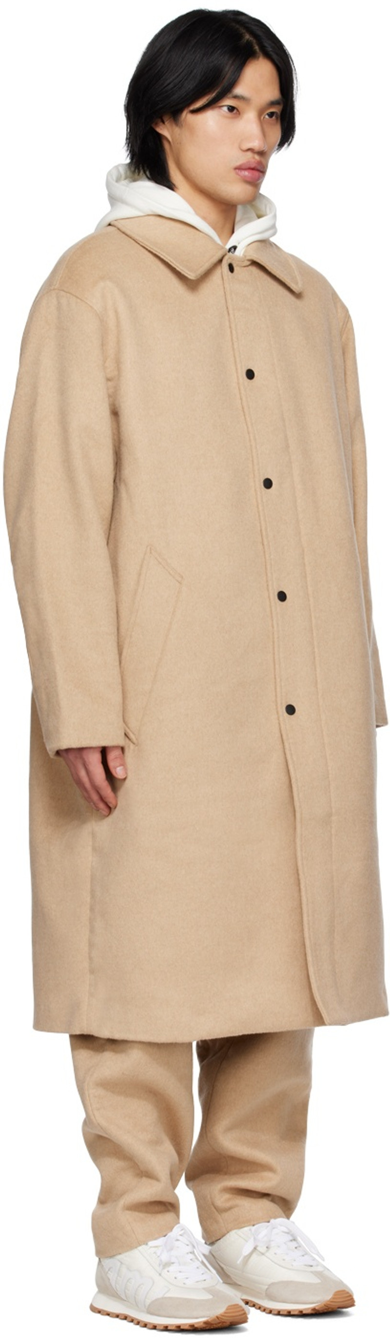 AMI Paris Double Face Coat With Patch Pockets outlook