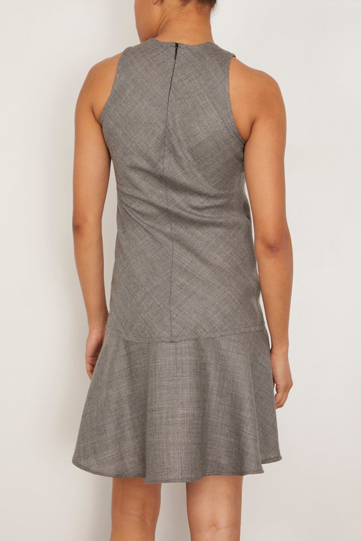 Shield Wool Mini Dress in Grey Melange - 4