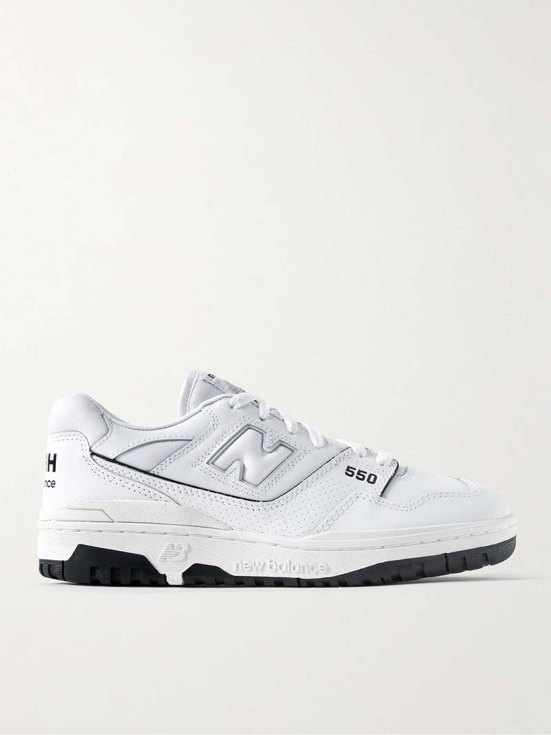 + New Balance 550 Mesh-Trimmed Leather Sneakers 1