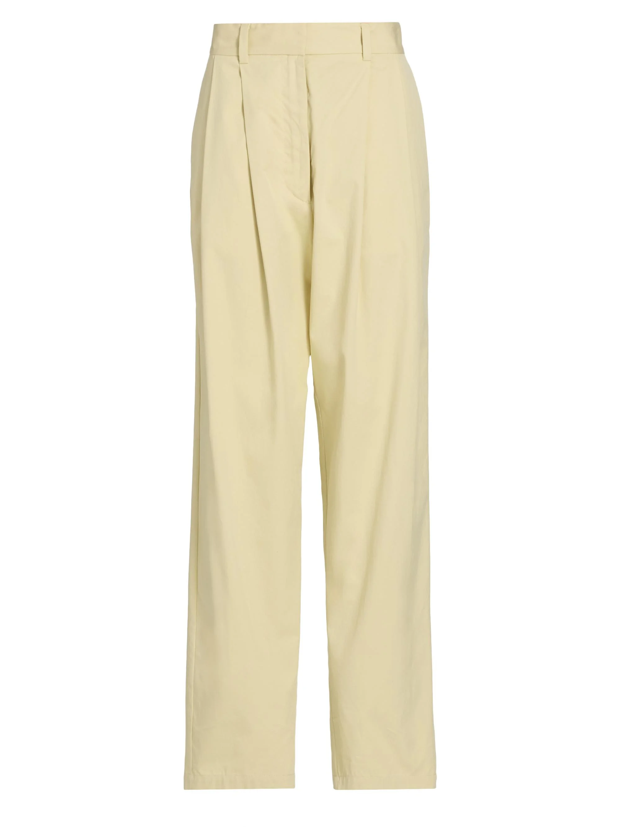 Women's Taya Pleated Cotton-Blend Pants - Straw - 1