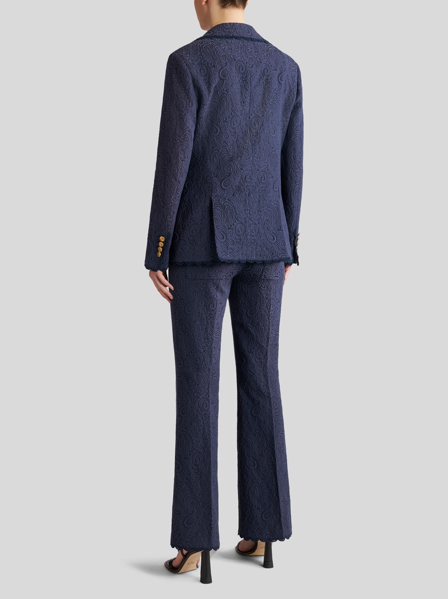 PAISLEY JACQUARD JACKET WITH LACE HEMS - 4