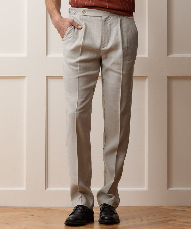 TODD SNYDER Italian Linen Side Tab Trouser outlook