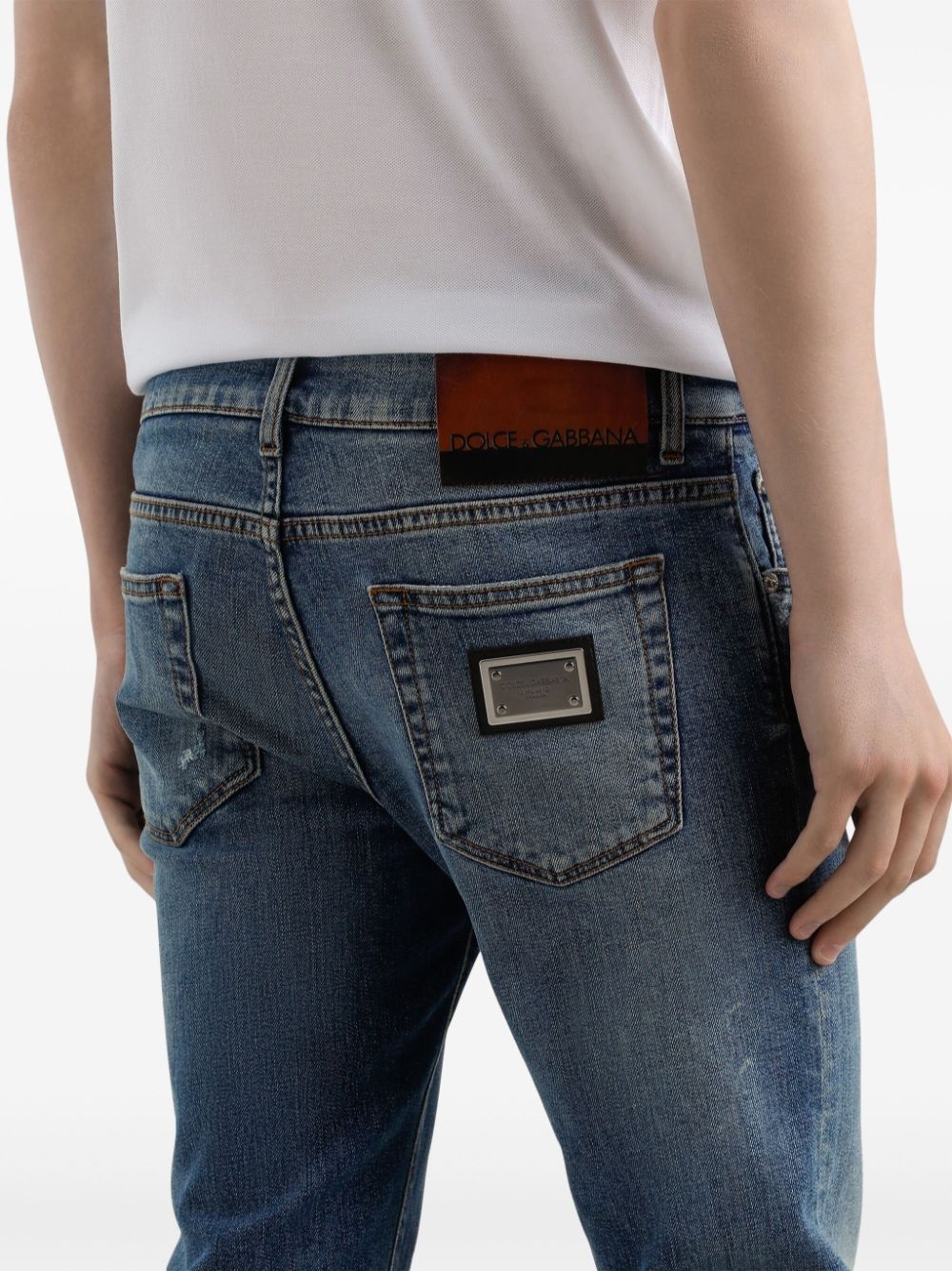 whiskering-effect skinny jeans - 5