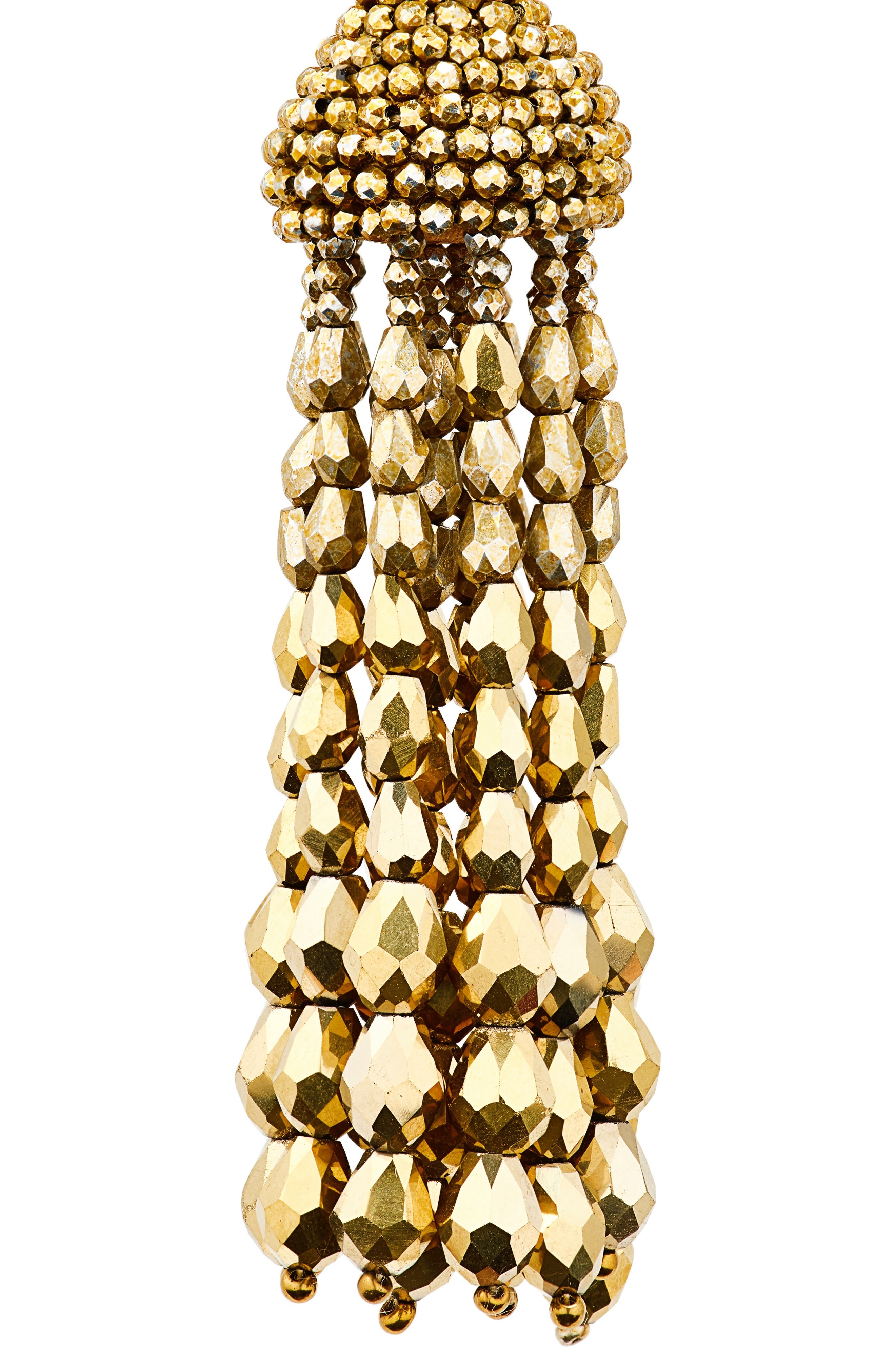 Oscar de la Renta Beaded Chandelier Clip-On Earrings in Yellow Gold at Nordstrom - 6