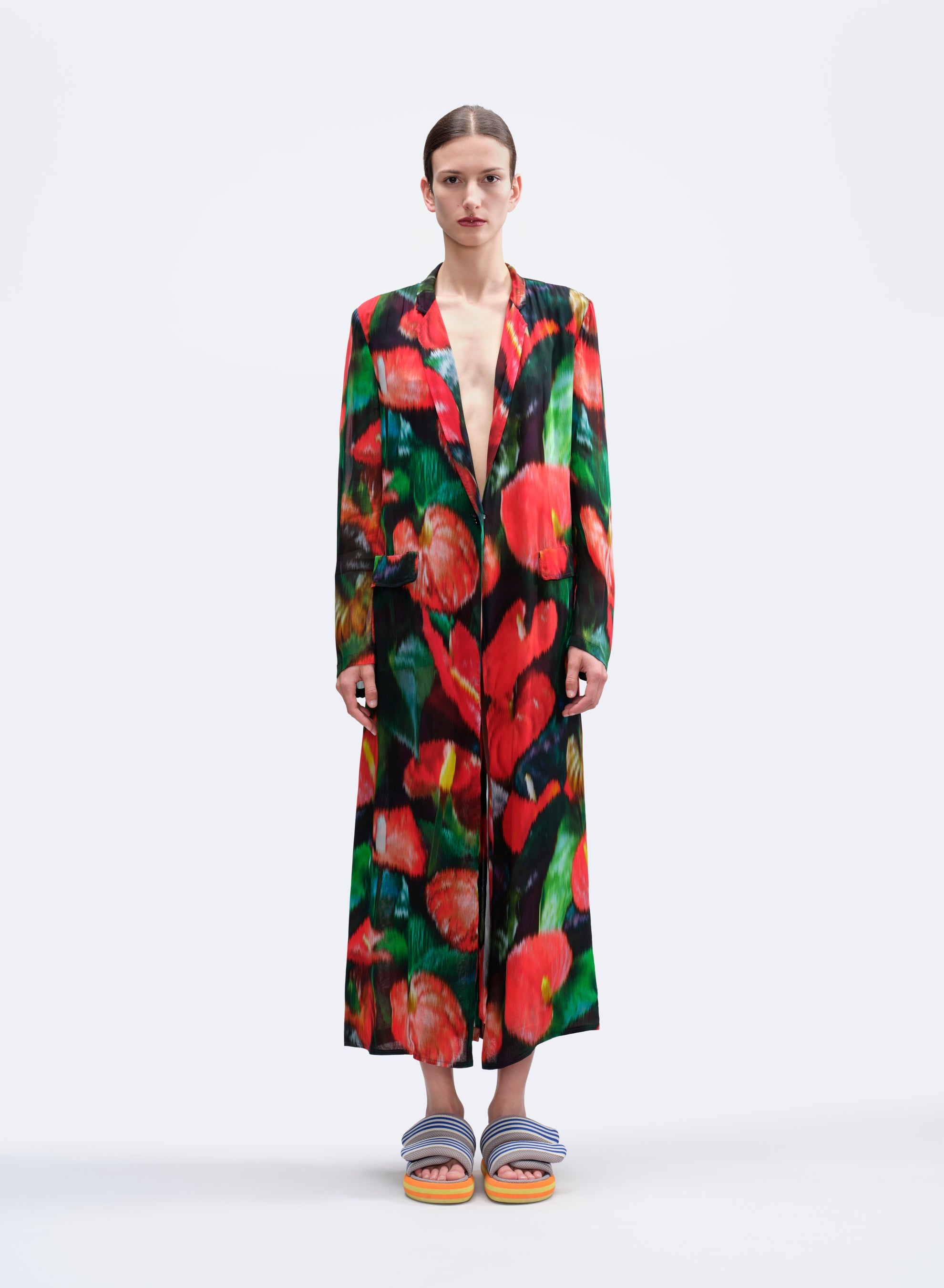 PRINTED LONG BLAZER - 1