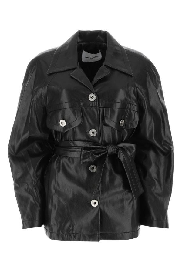 Black synthetic leather shirt - 1