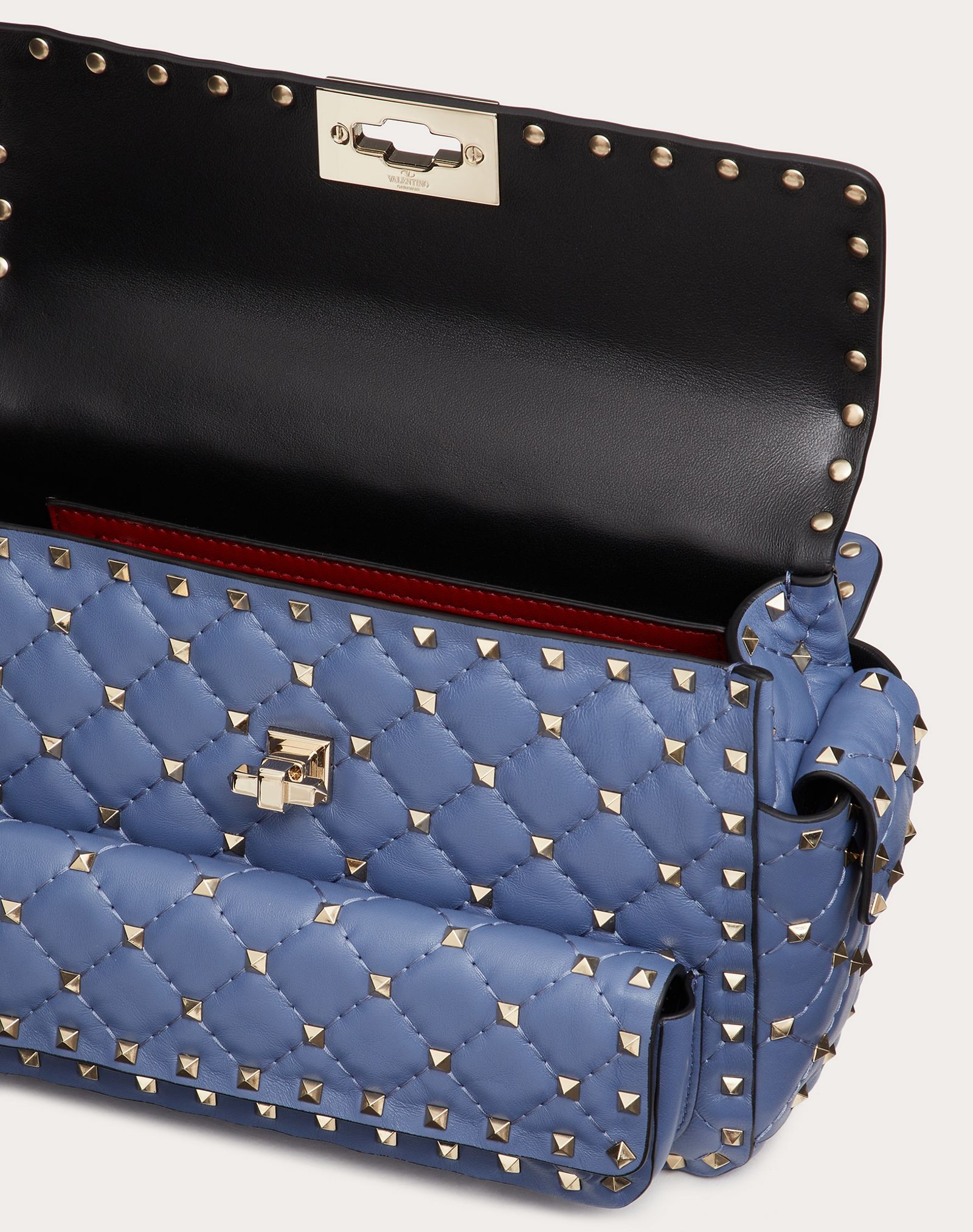 Medium Rockstud Spike Nappa Bag with Pockets - 4