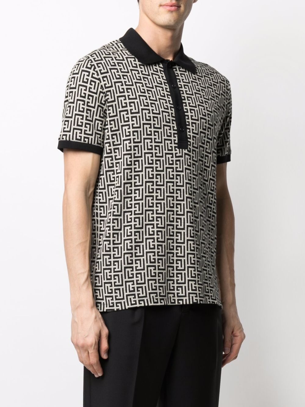 monogram-pattern polo shirt - 3