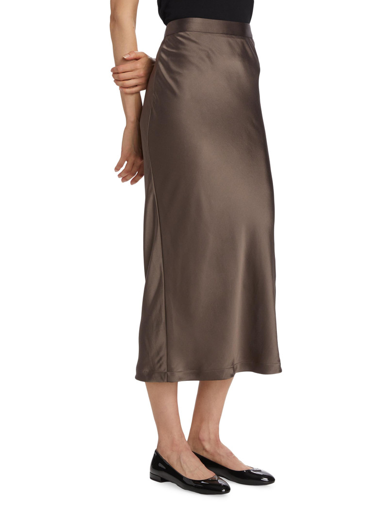 Women's Blythe Silk Midi-Skirt - Turkish Coffee 4