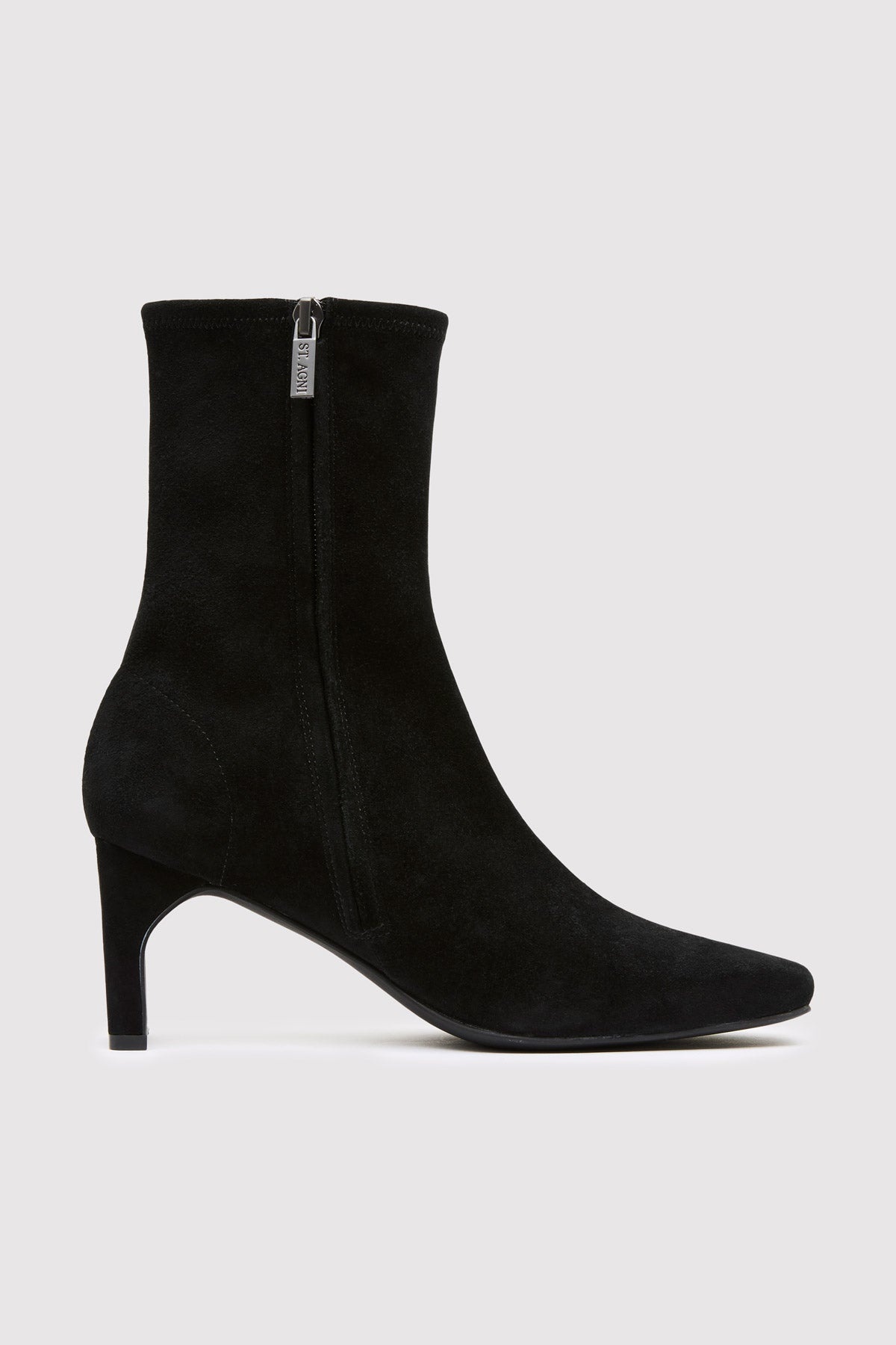Suede Ankle Boot - Black - 1