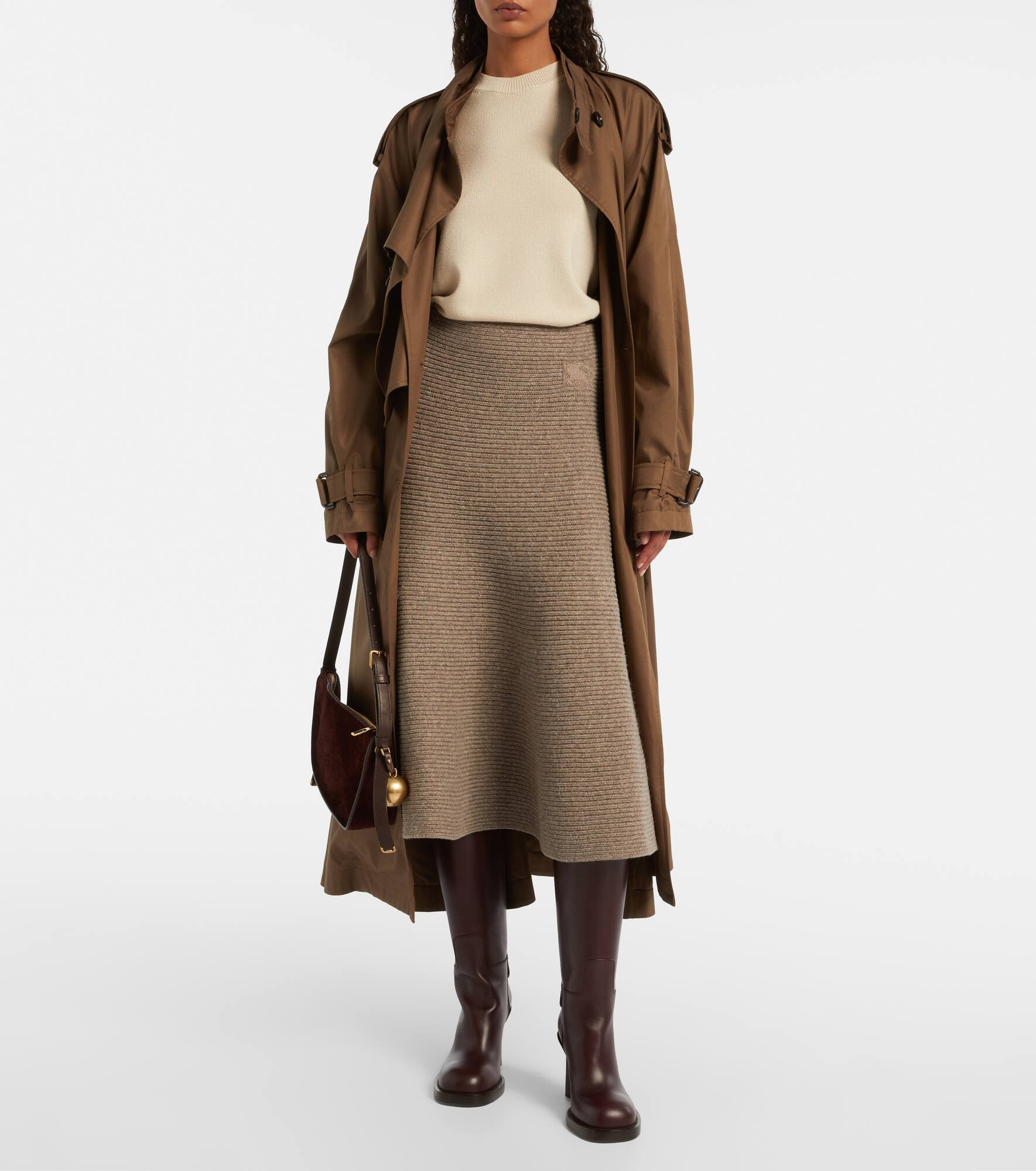 Knitted wool-blend midi skirt - 2