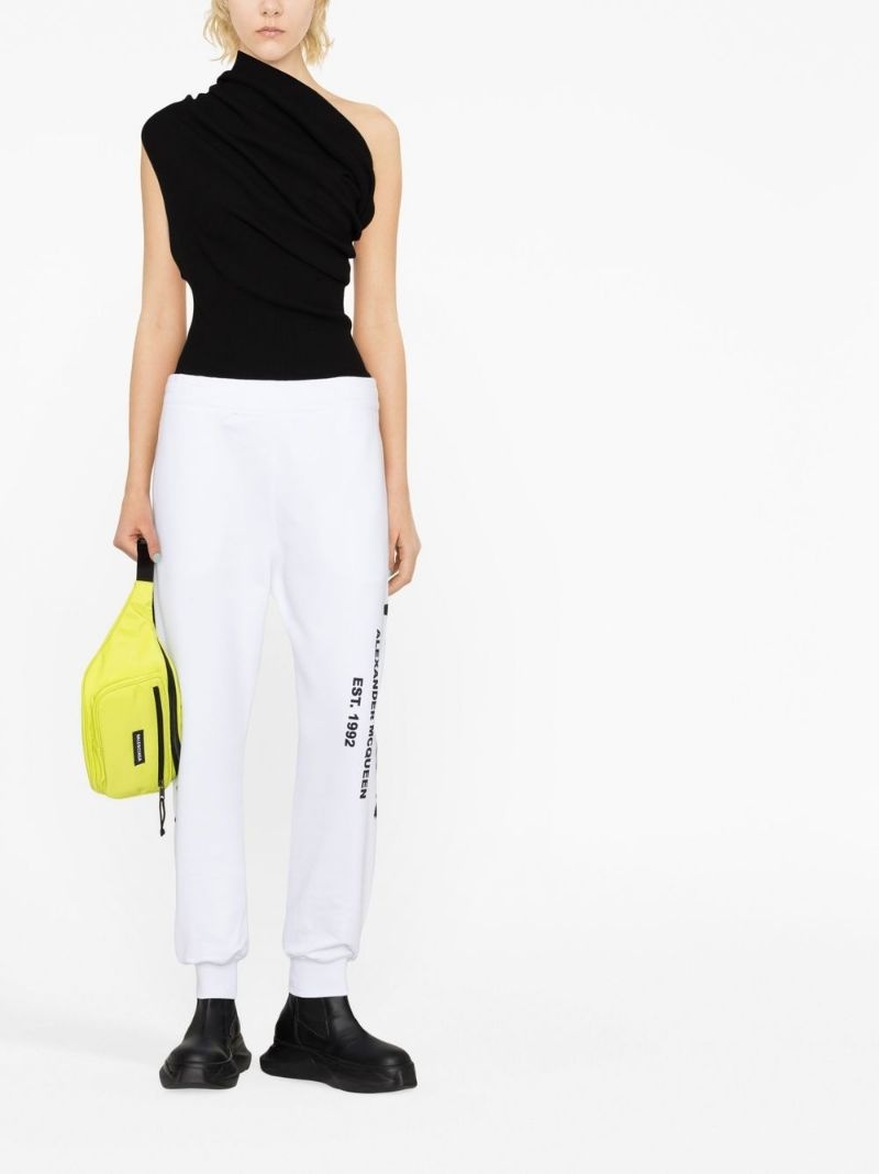 logo-print tapered track pants - 2