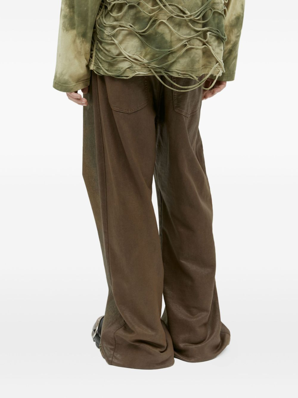 metallic-effect drawstring jeans - 2