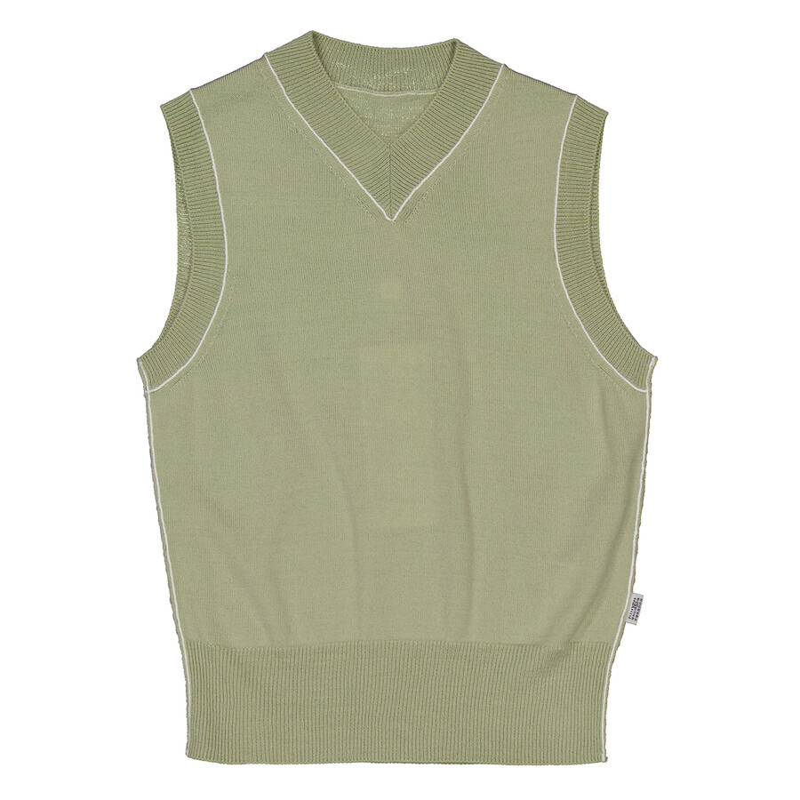 MM6 Piped-Trim Wool-Blend Vest - 4