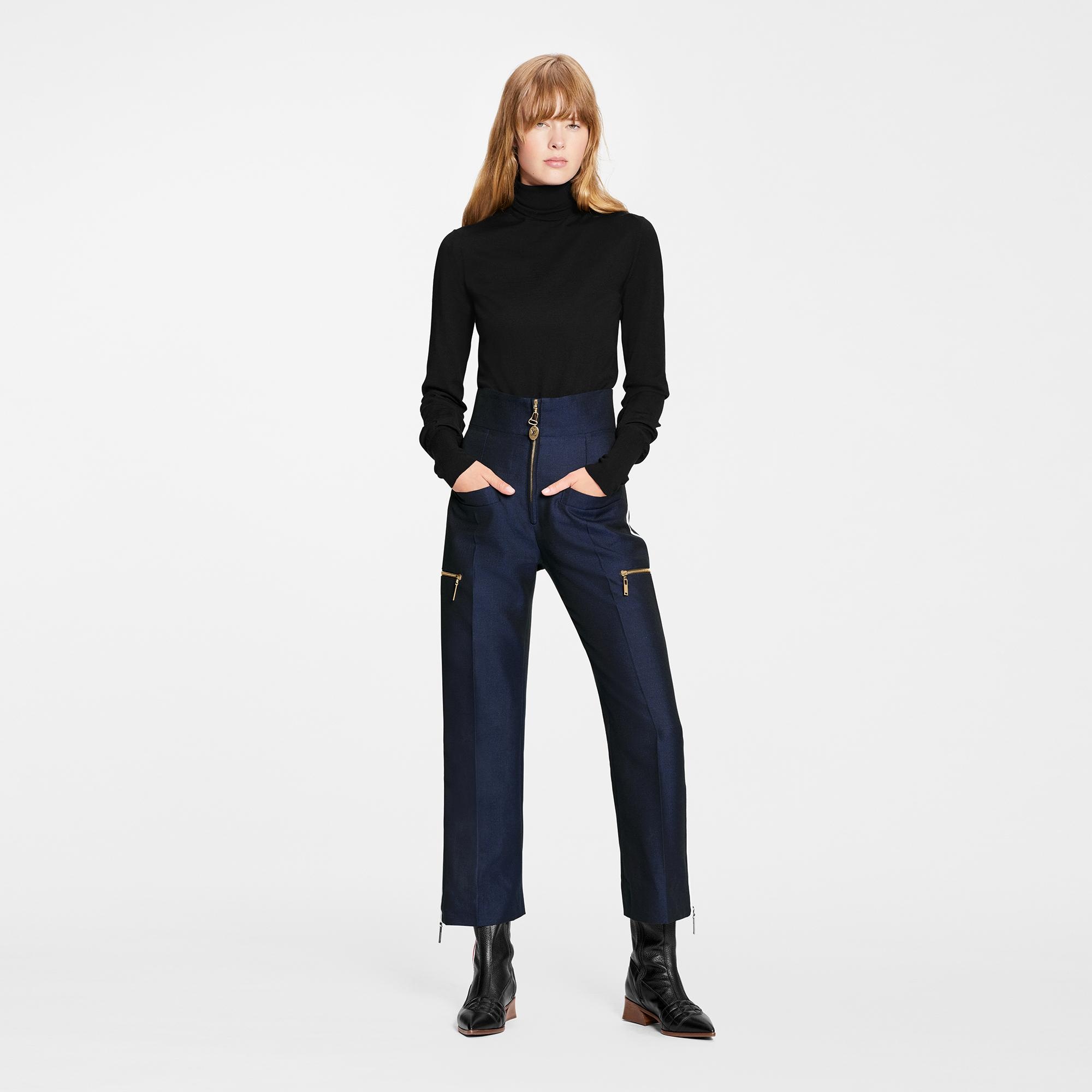 Contrast Seam Mohair Pants - 2