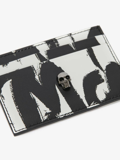 Alexander McQueen Mcqueen Graffiti Card Holder in Black/white outlook