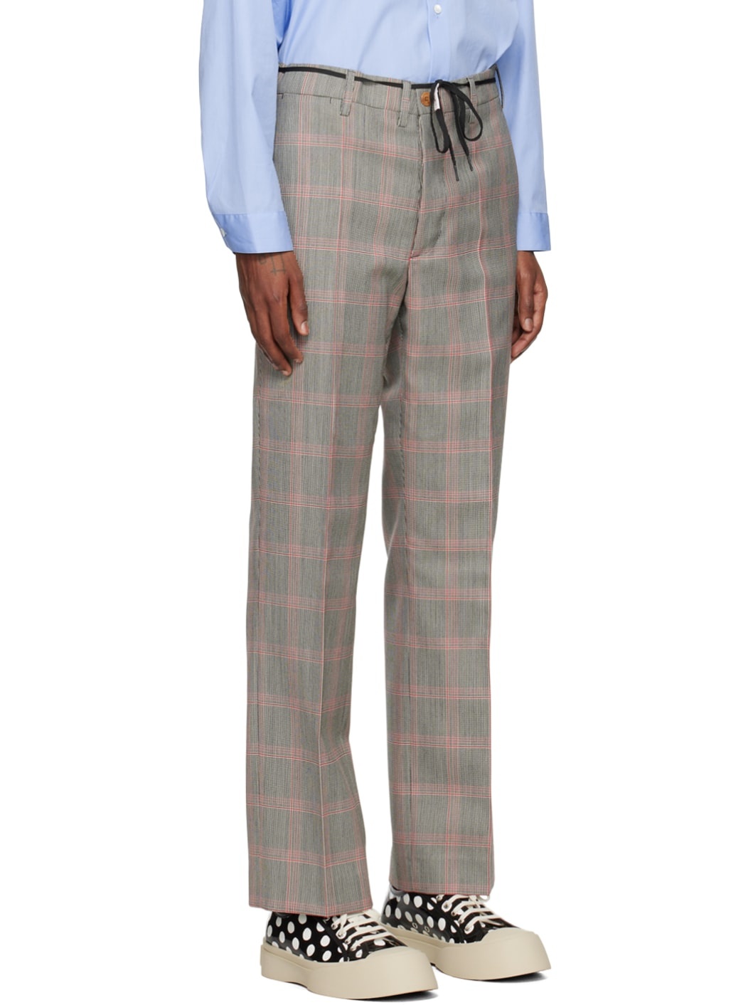 Gray Check Trousers - 2