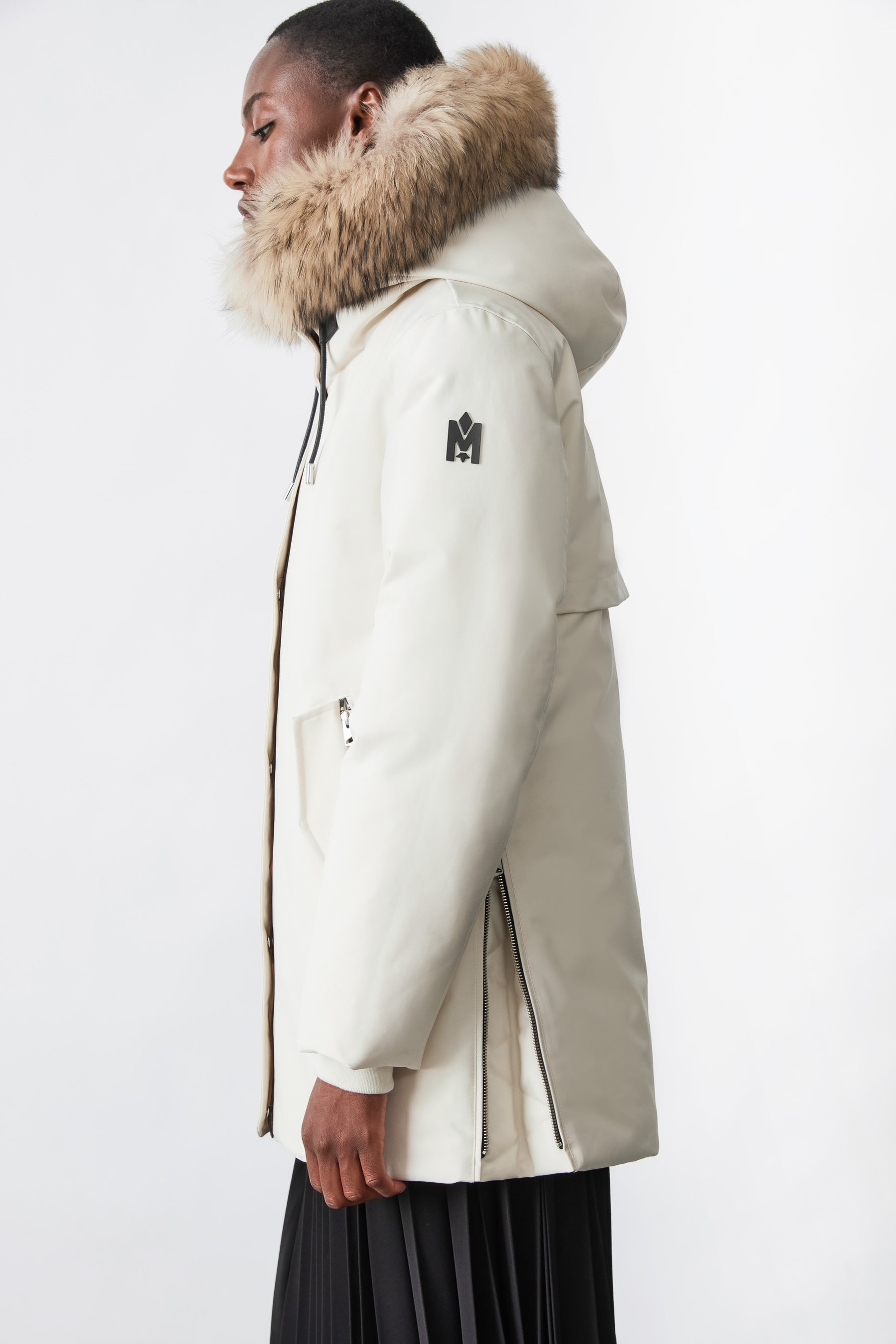 KINSLEE 2-in-1 oversized down parka with bib and natural fur - 8