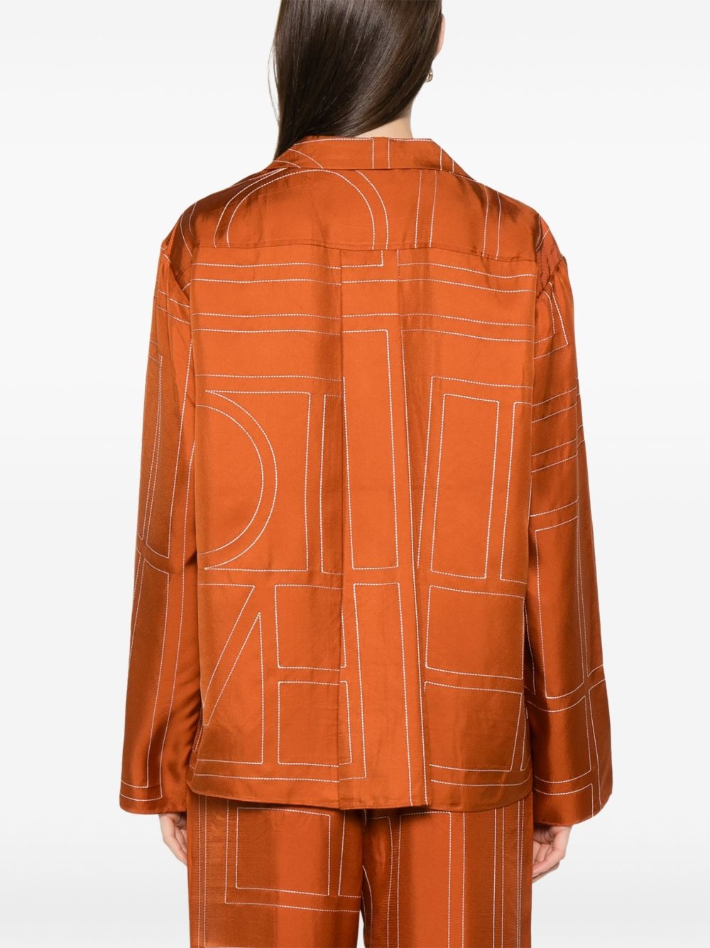 monogram-pattern silk shirt - 4