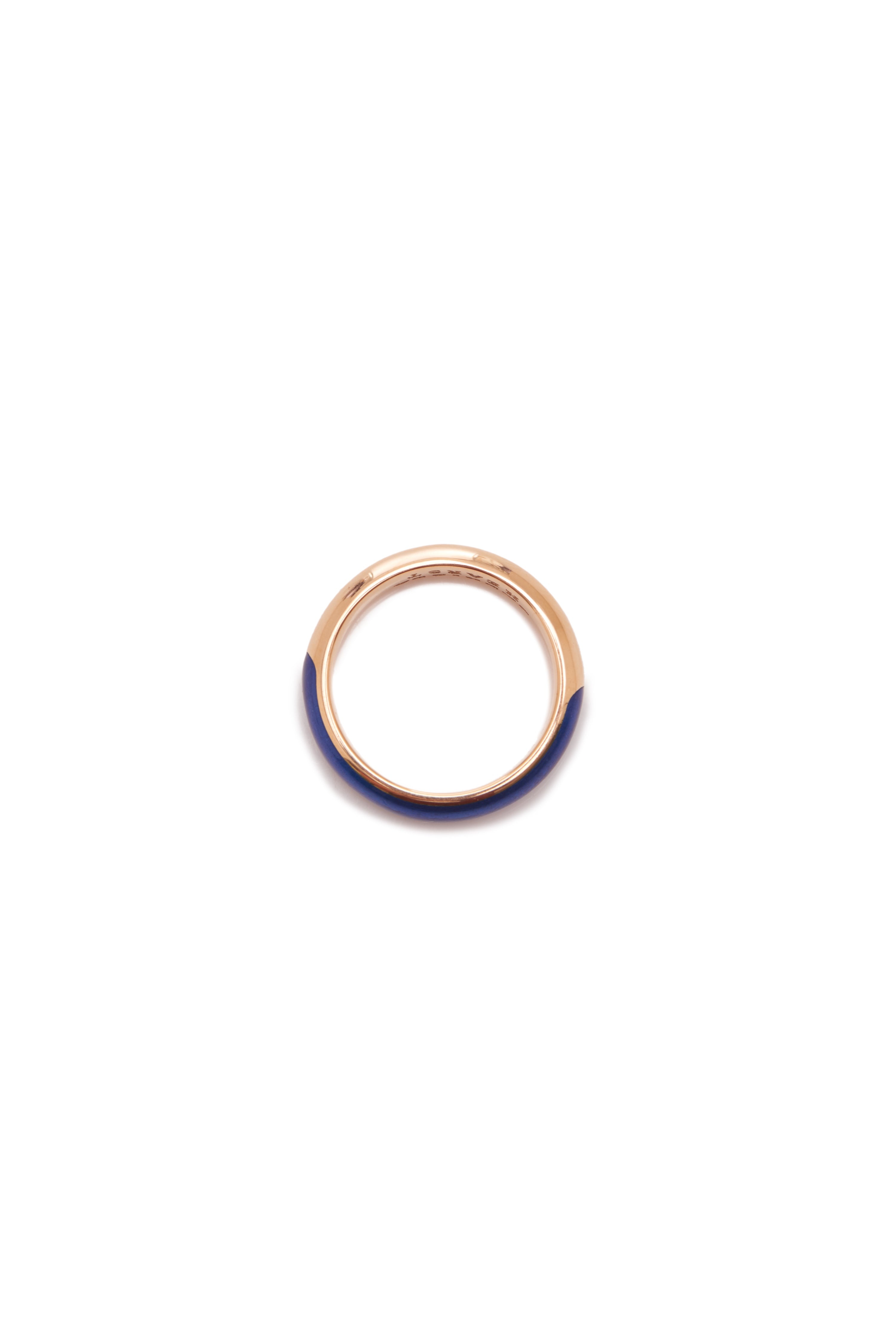 Vitreous Blue Enamel & 18K Gold Ring - 4