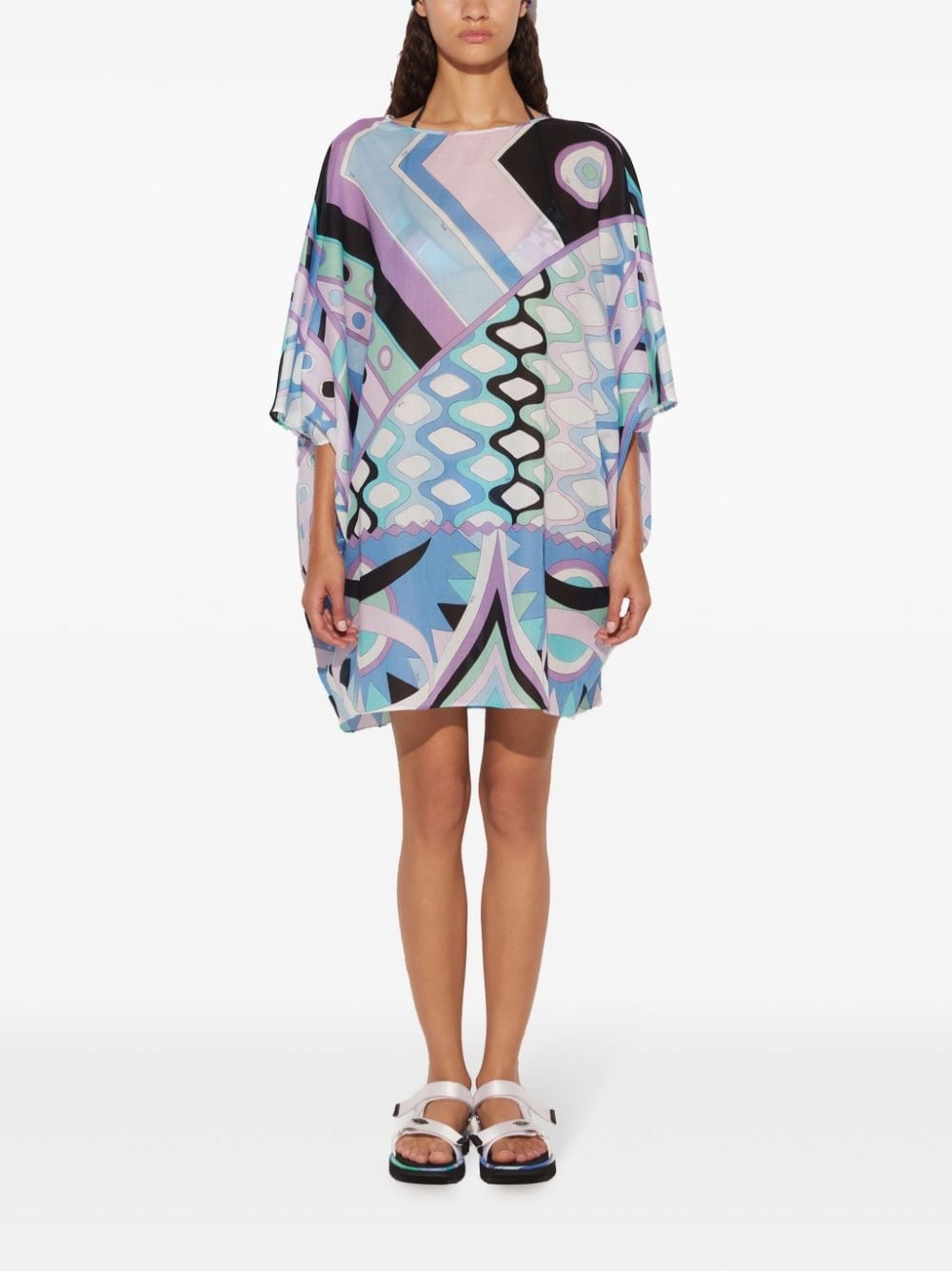 Vivara-print kaftan minidress - 2